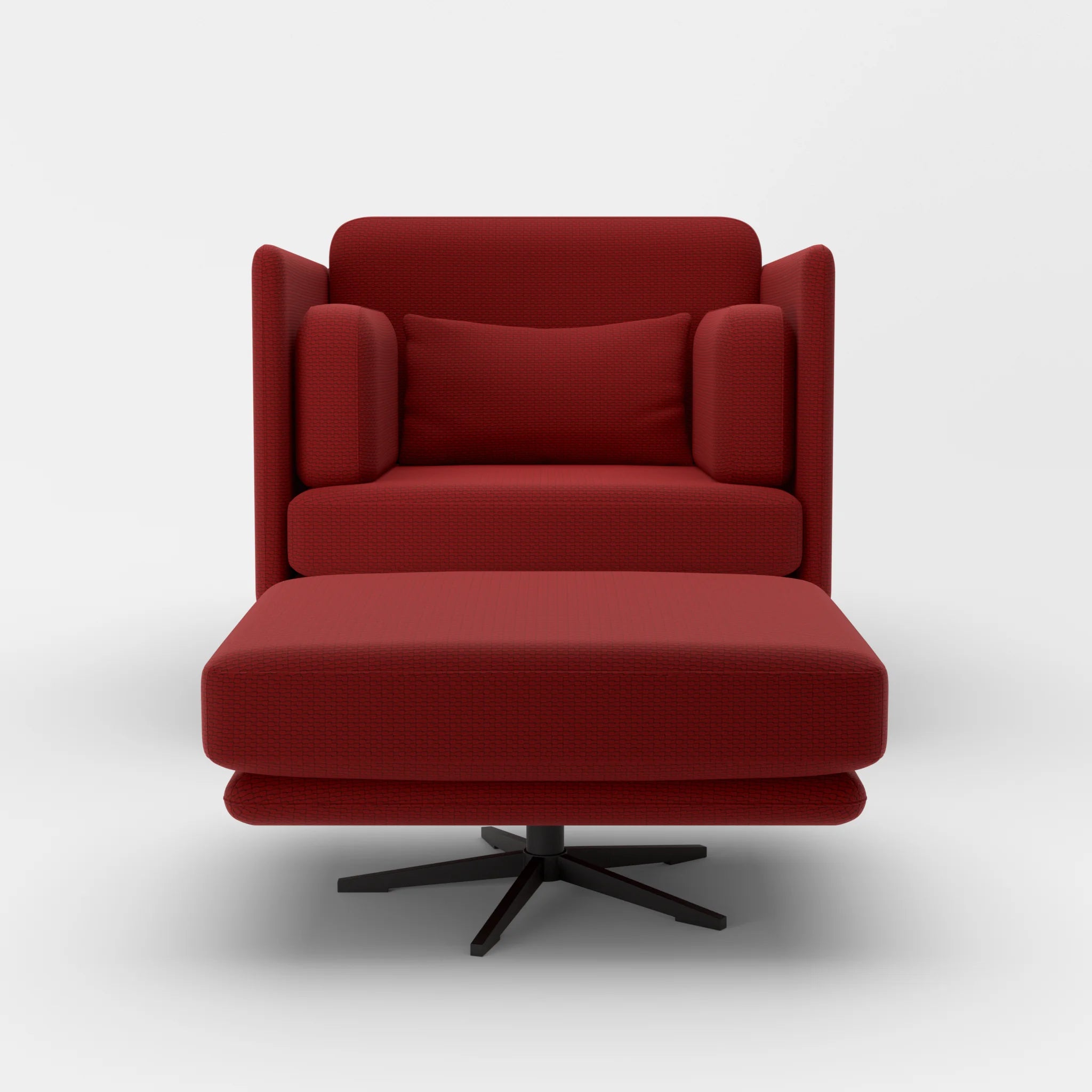 Loungesessel Egon mit Pouf nabucco4021-nabucco4021 in Rot und Rot von vorne