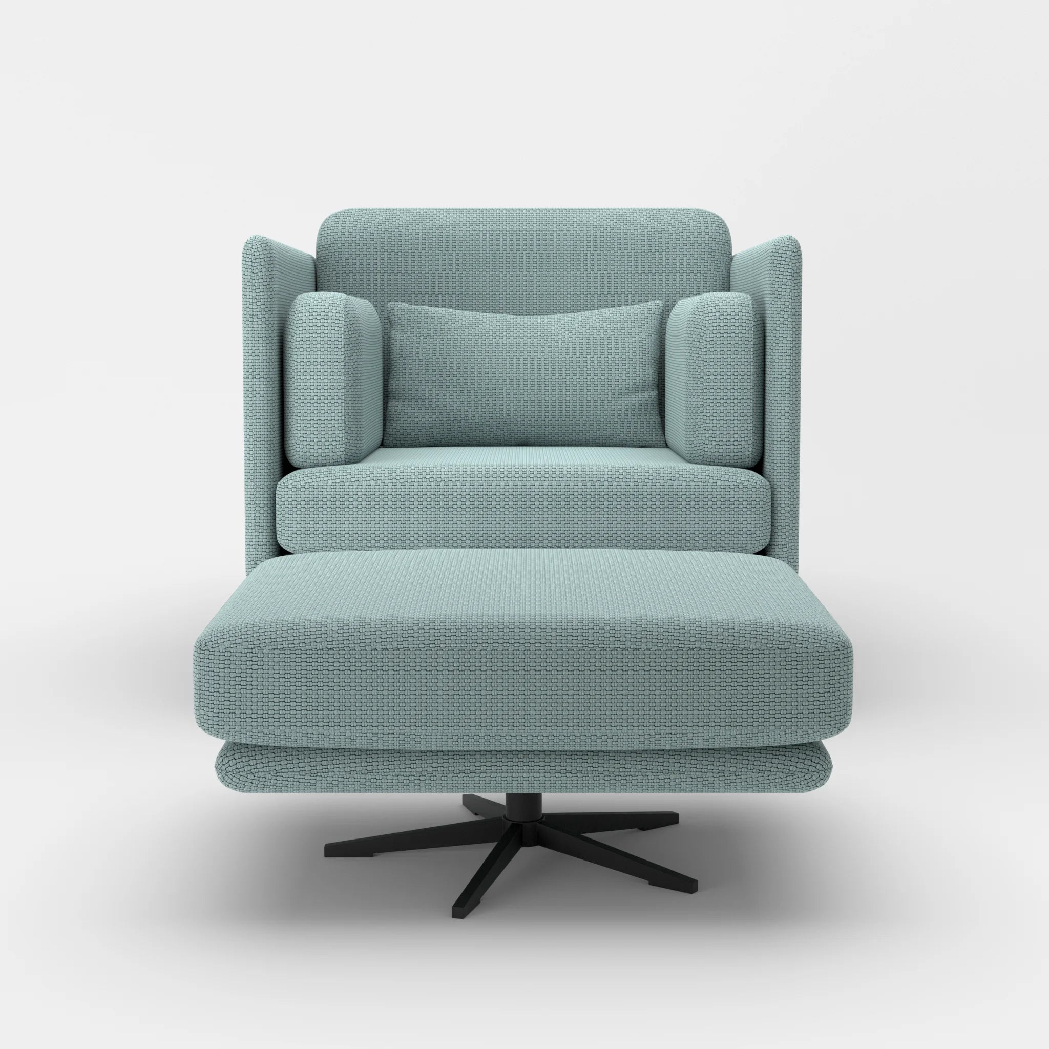 Loungesessel Egon mit Pouf nabucco6030-nabucco6030 in Hellblau und Hellblau von vorne