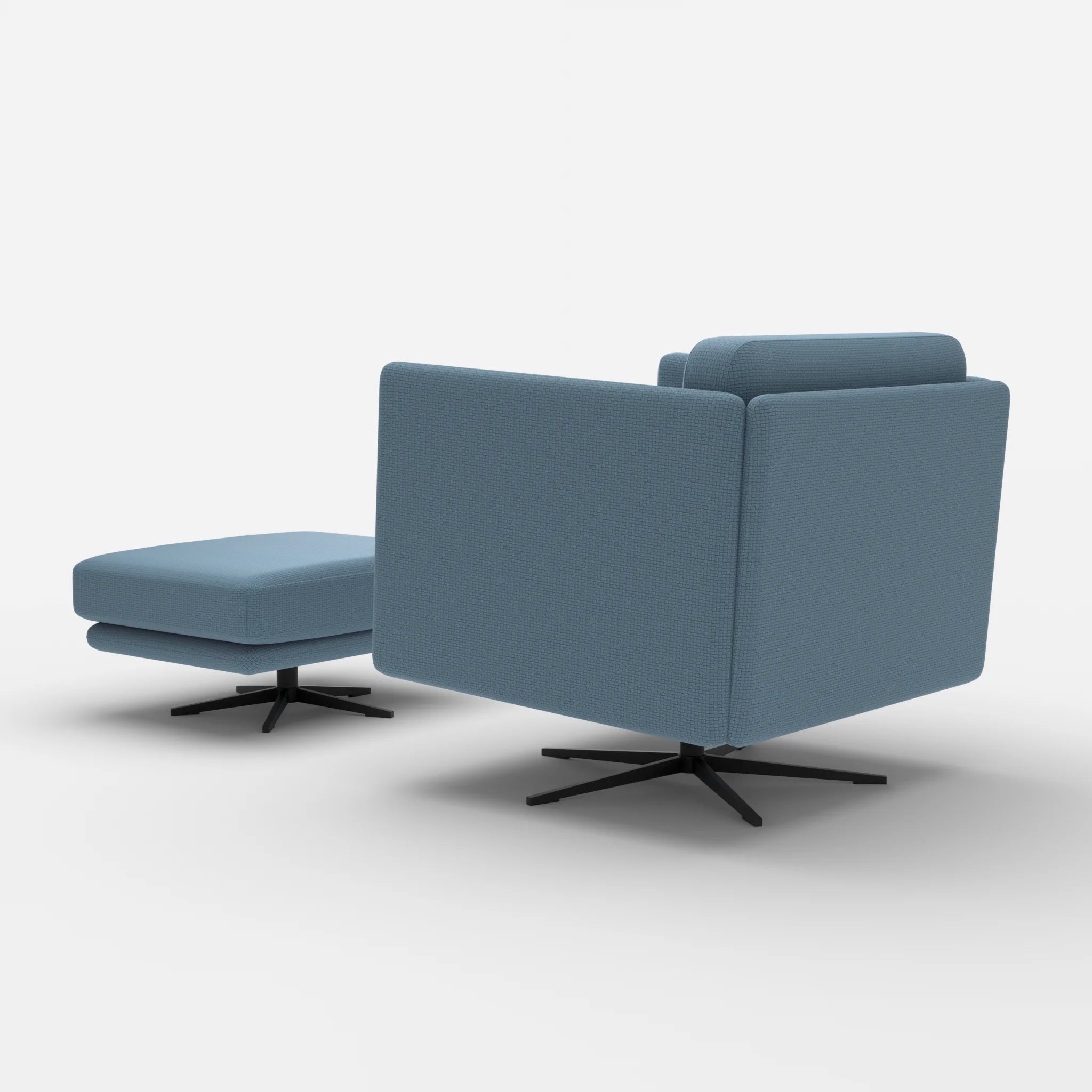 Loungesessel Egon mit Pouf nabucco6043-nabucco6043 in Blau und Blau von hinten