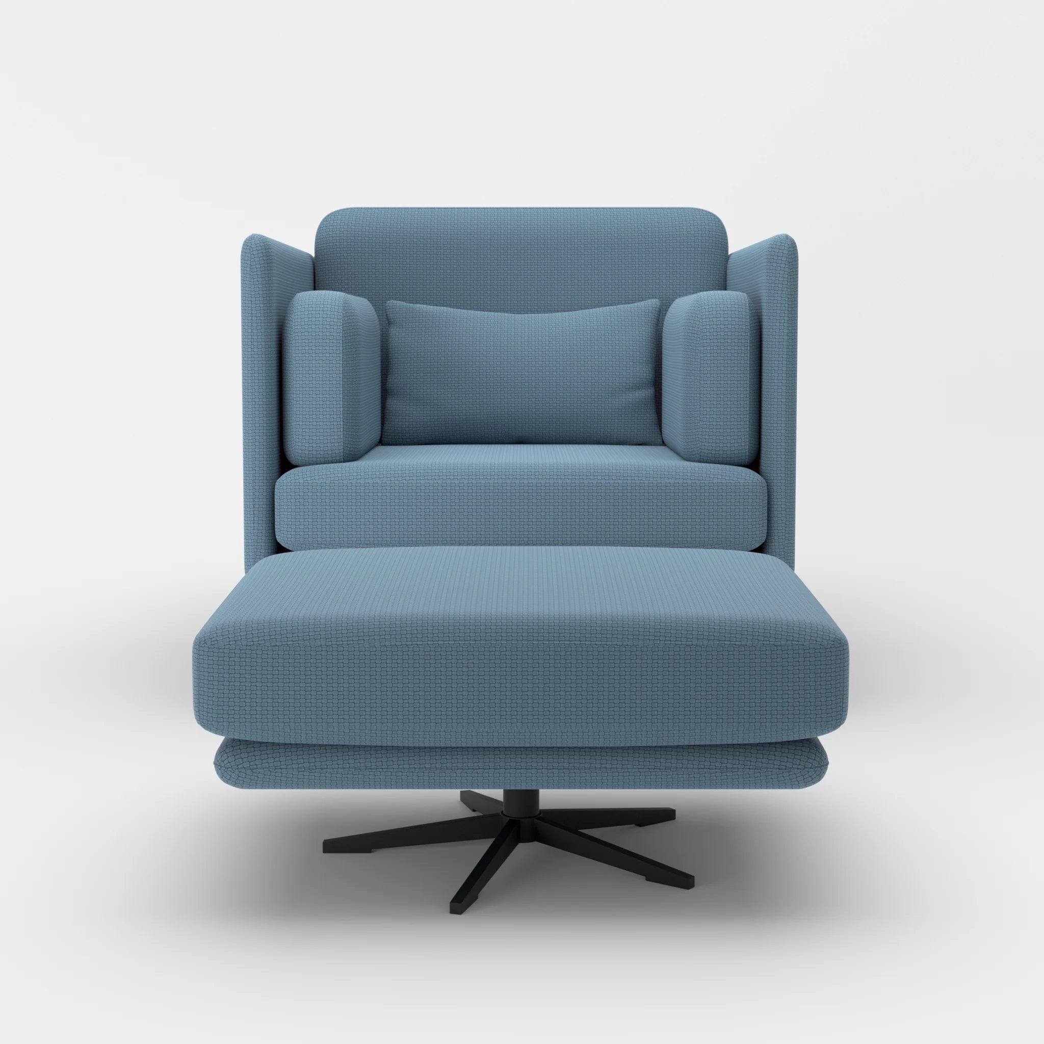 Loungesessel Egon mit Pouf nabucco6043-nabucco6043 in Blau und Blau von vorne
