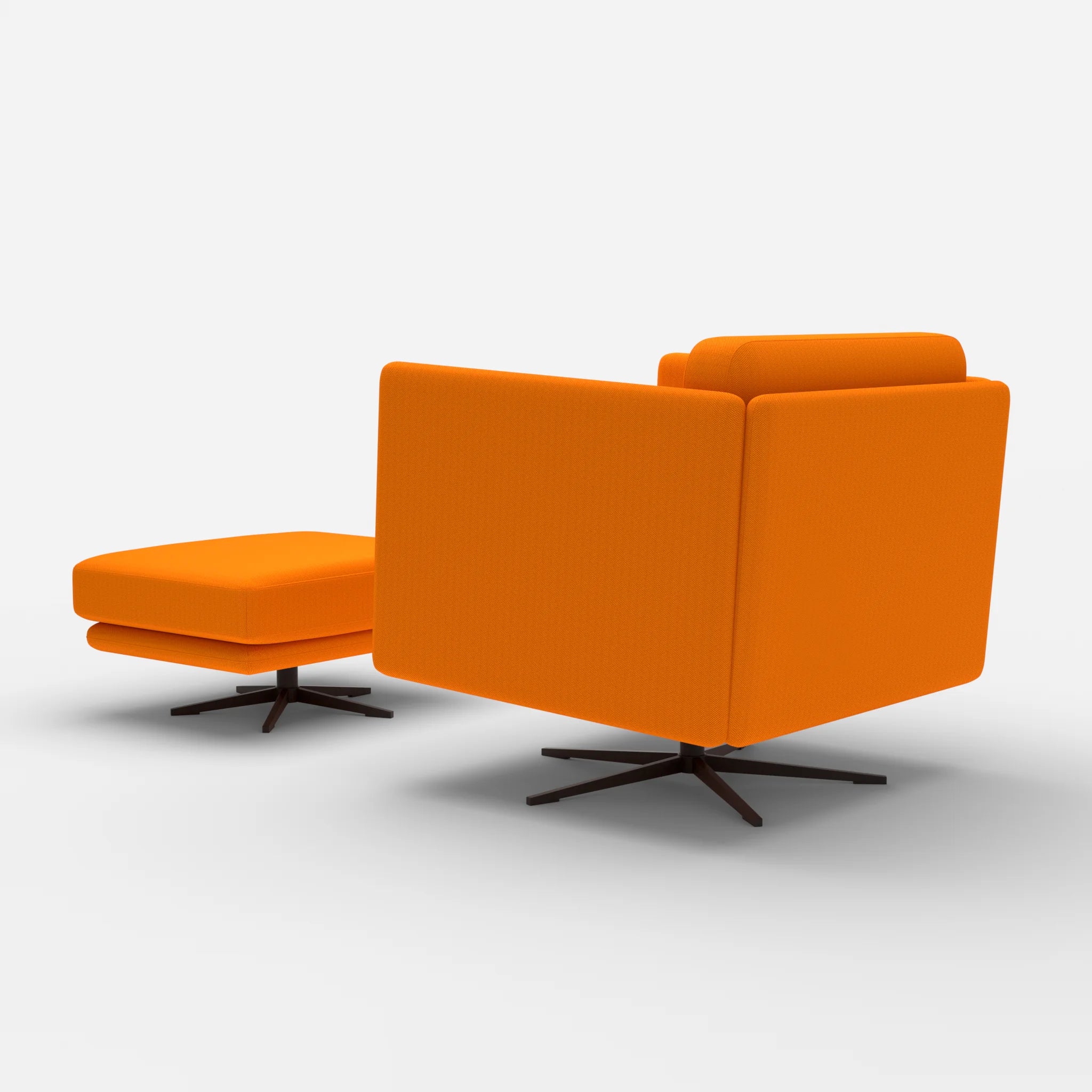 Loungesessel Egon mit Pouf radio3082-radio3082 in Orange und Orange von hinten