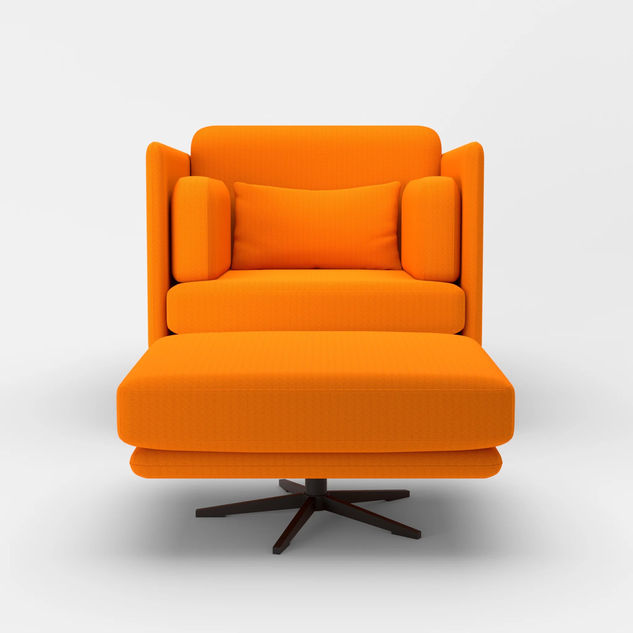 Loungesessel Egon mit Pouf radio3082-radio3082 in Orange und Orange von vorne