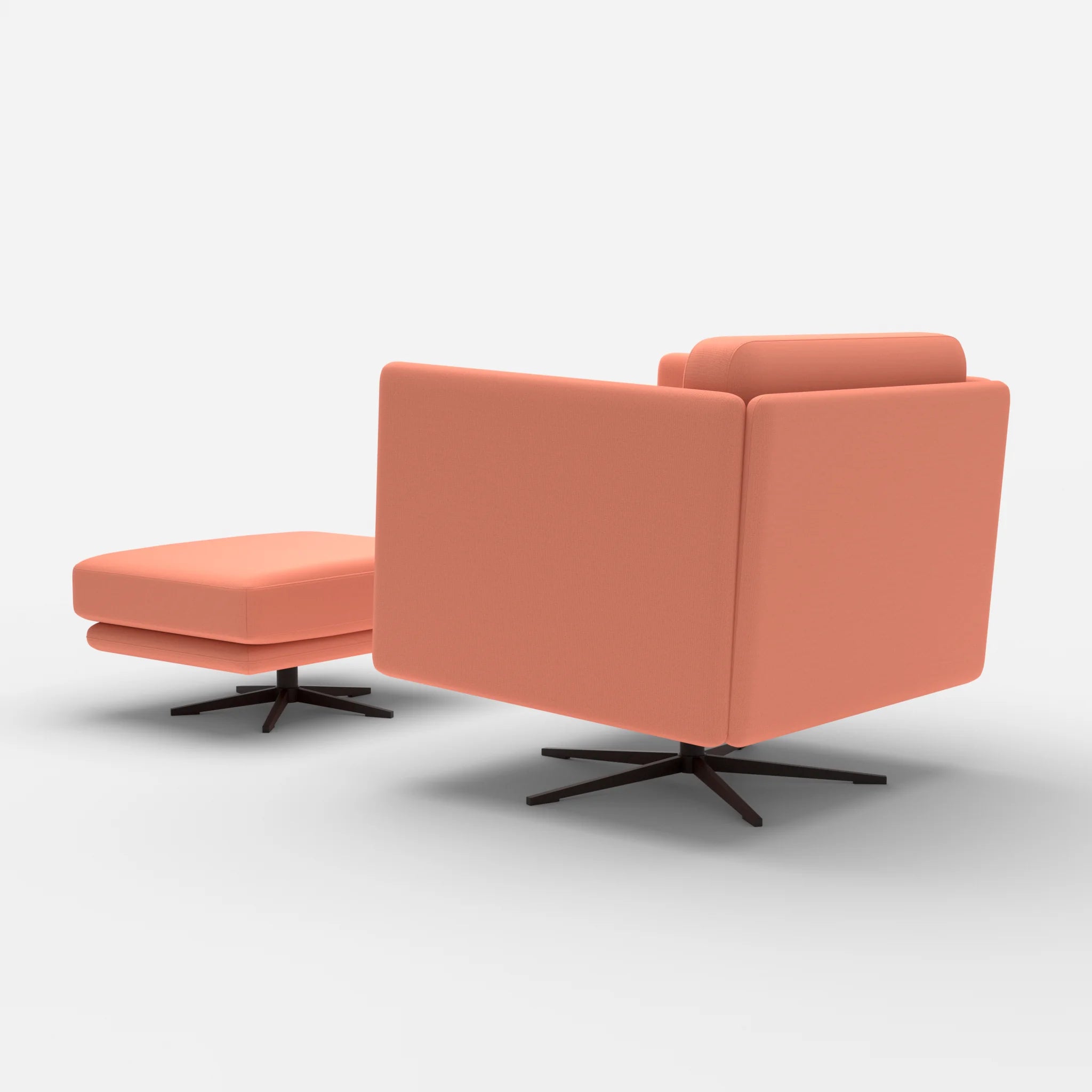 Loungesessel Egon mit Pouf radio4046-radio4046 in Coral und Coral von hinten