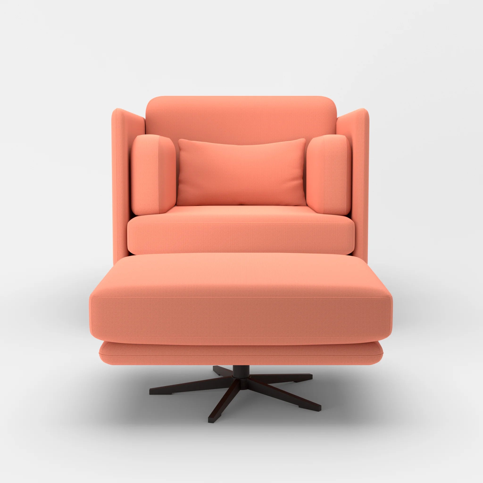 Loungesessel Egon mit Pouf radio4046-radio4046 in Coral und Coral von vorne
