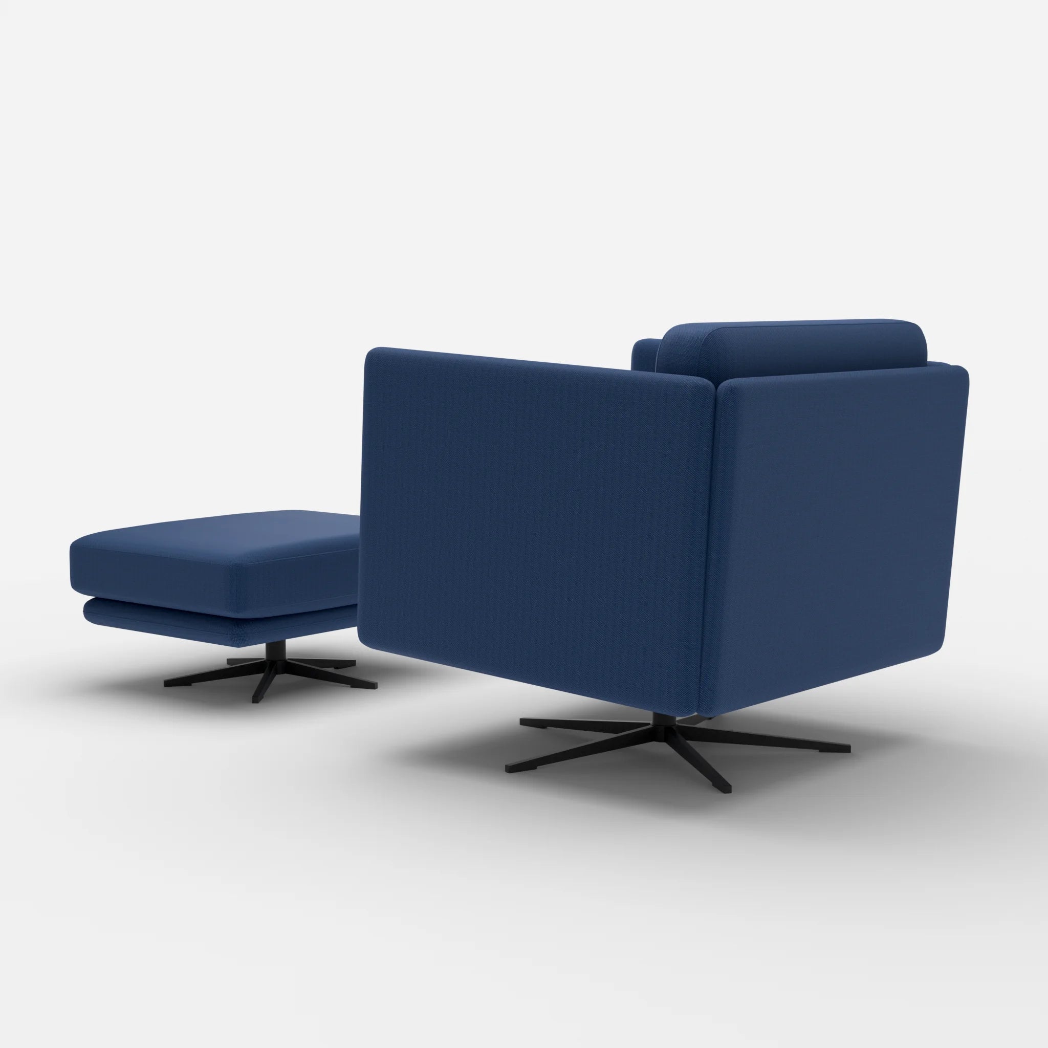 Loungesessel Egon mit Pouf radio6598-radio6598 in Navy und Navy von hinten