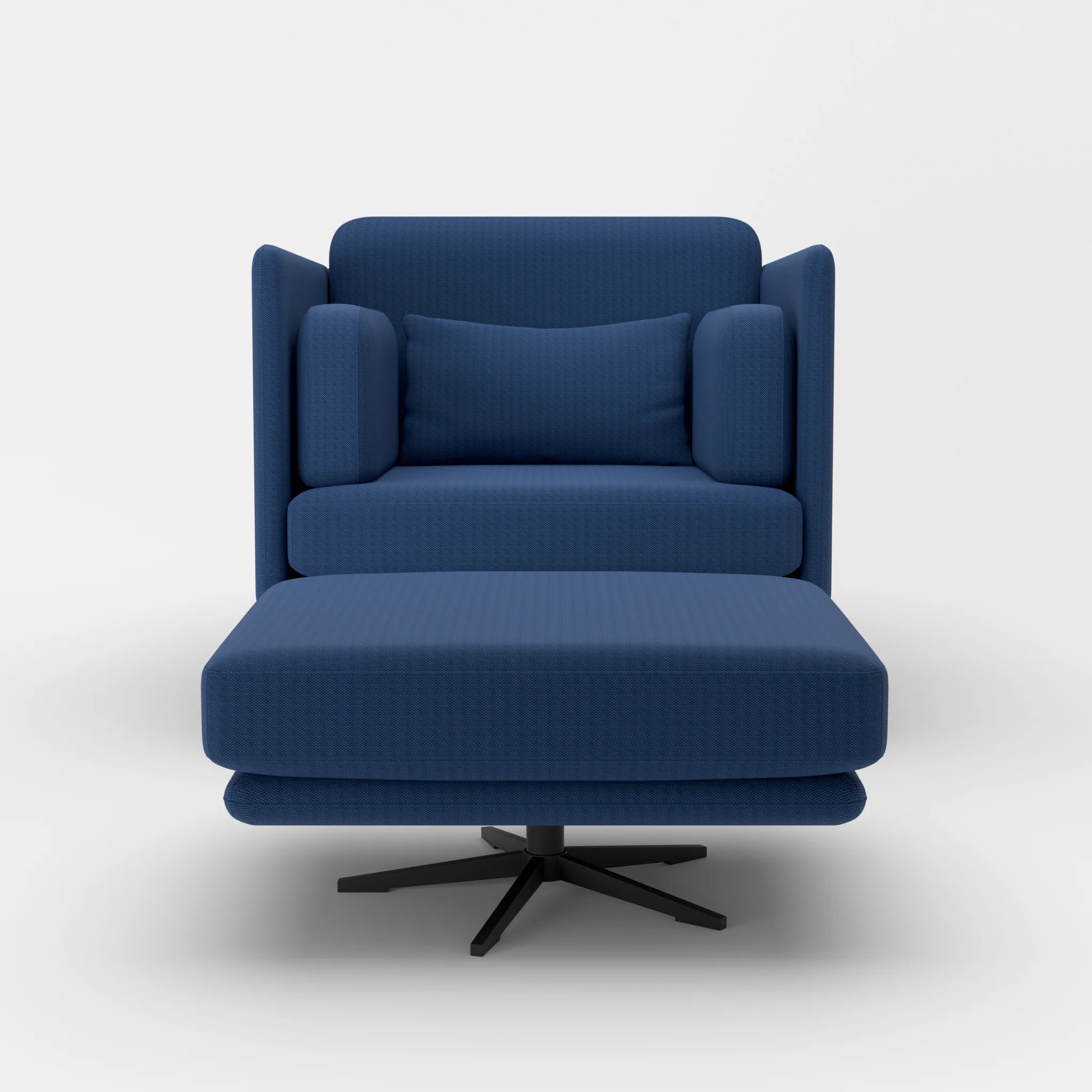 Loungesessel Egon mit Pouf radio6598-radio6598 in Navy und Navy von vorne