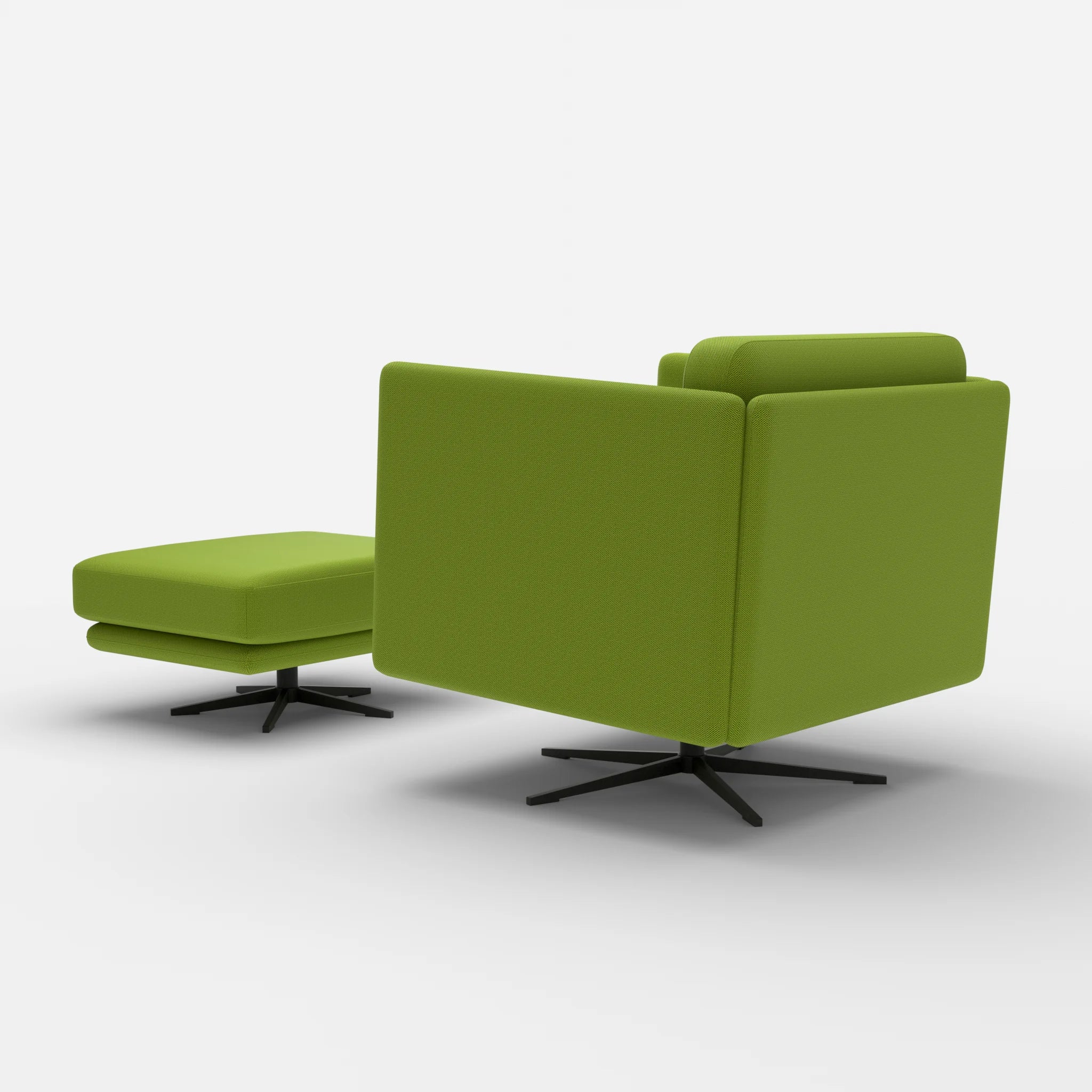 Loungesessel Egon mit Pouf radio7541-radio7541 in Hellgrün und Hellgrün von hinten