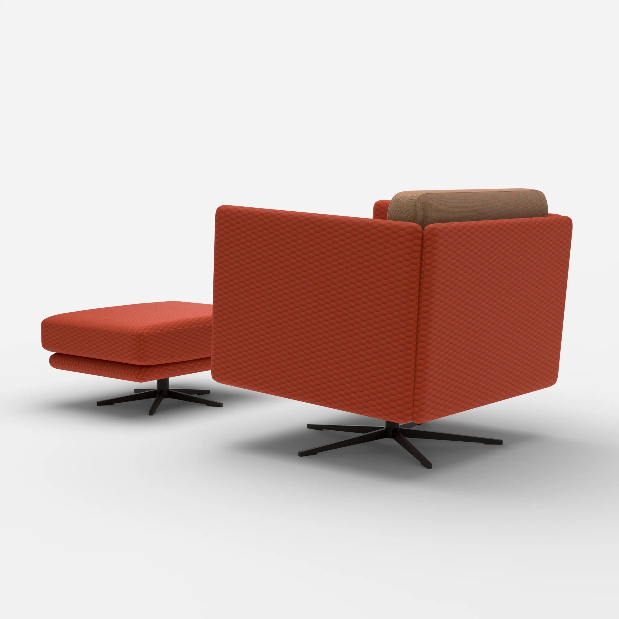 Loungesessel Egon mit Pouf spazio4066-novummambo in Orange und Orange von hinten
