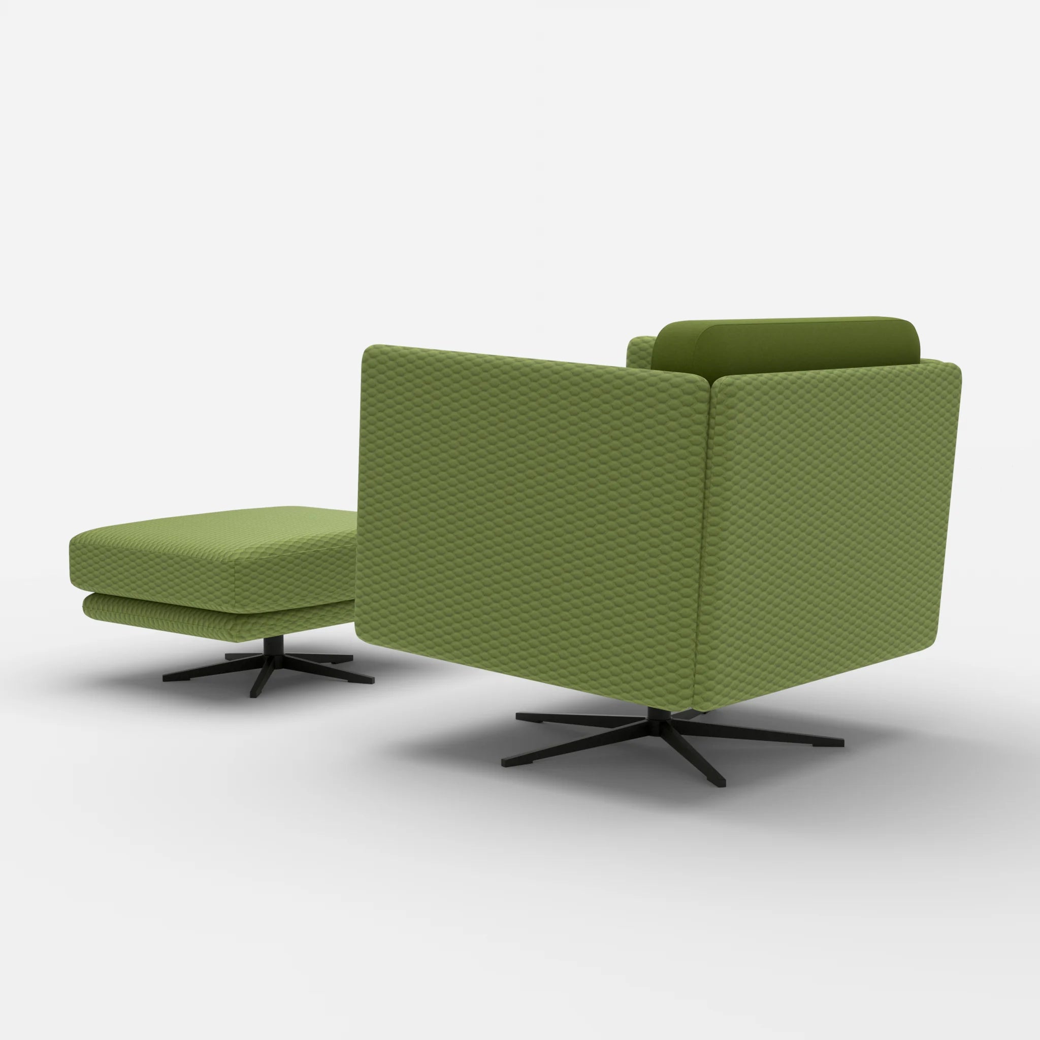 Loungesessel Egon mit Pouf spazio7021-dama0059 in Hellgrün und Grün von hinten