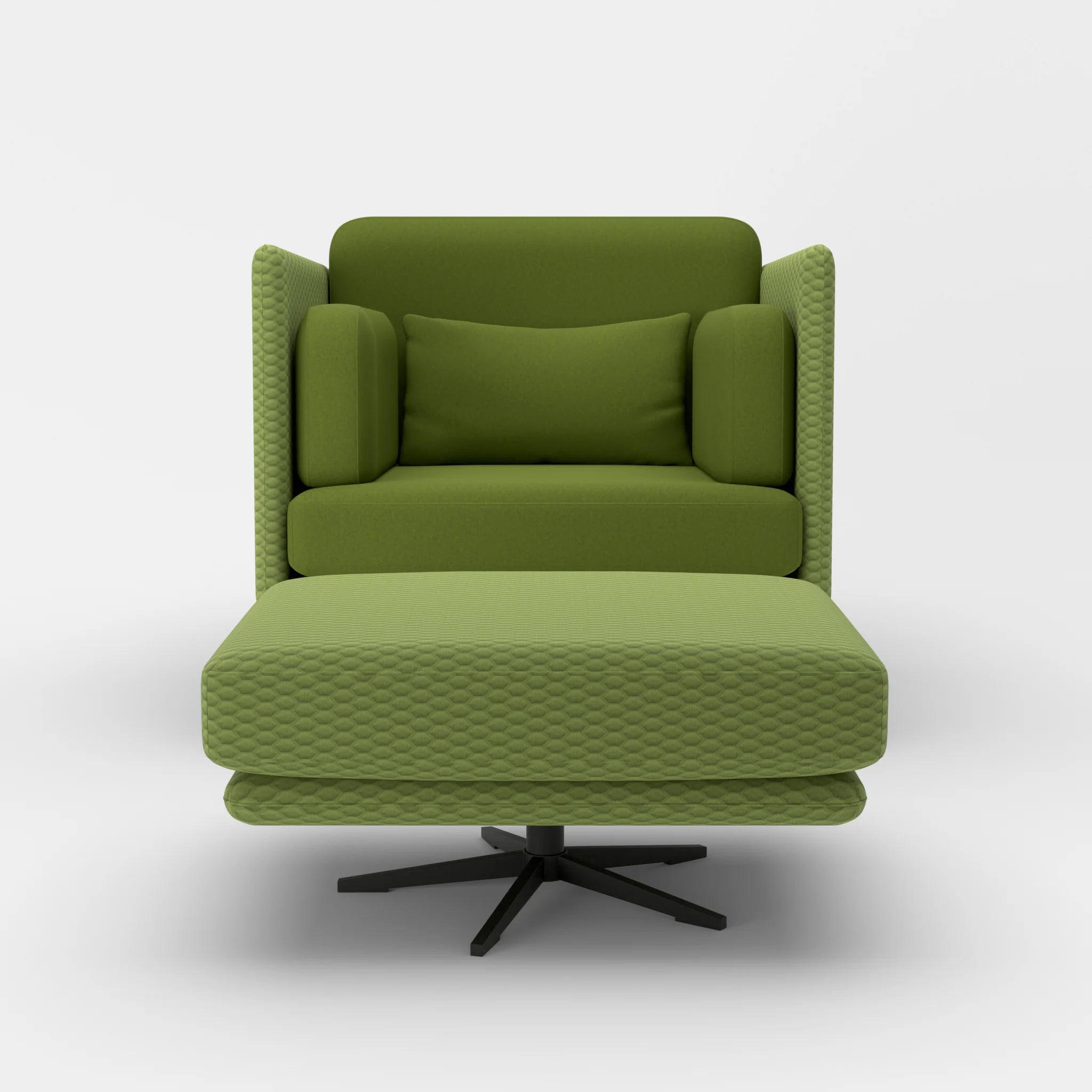 Loungesessel Egon mit Pouf spazio7021-dama0059 in Hellgrün und Grün von vorne