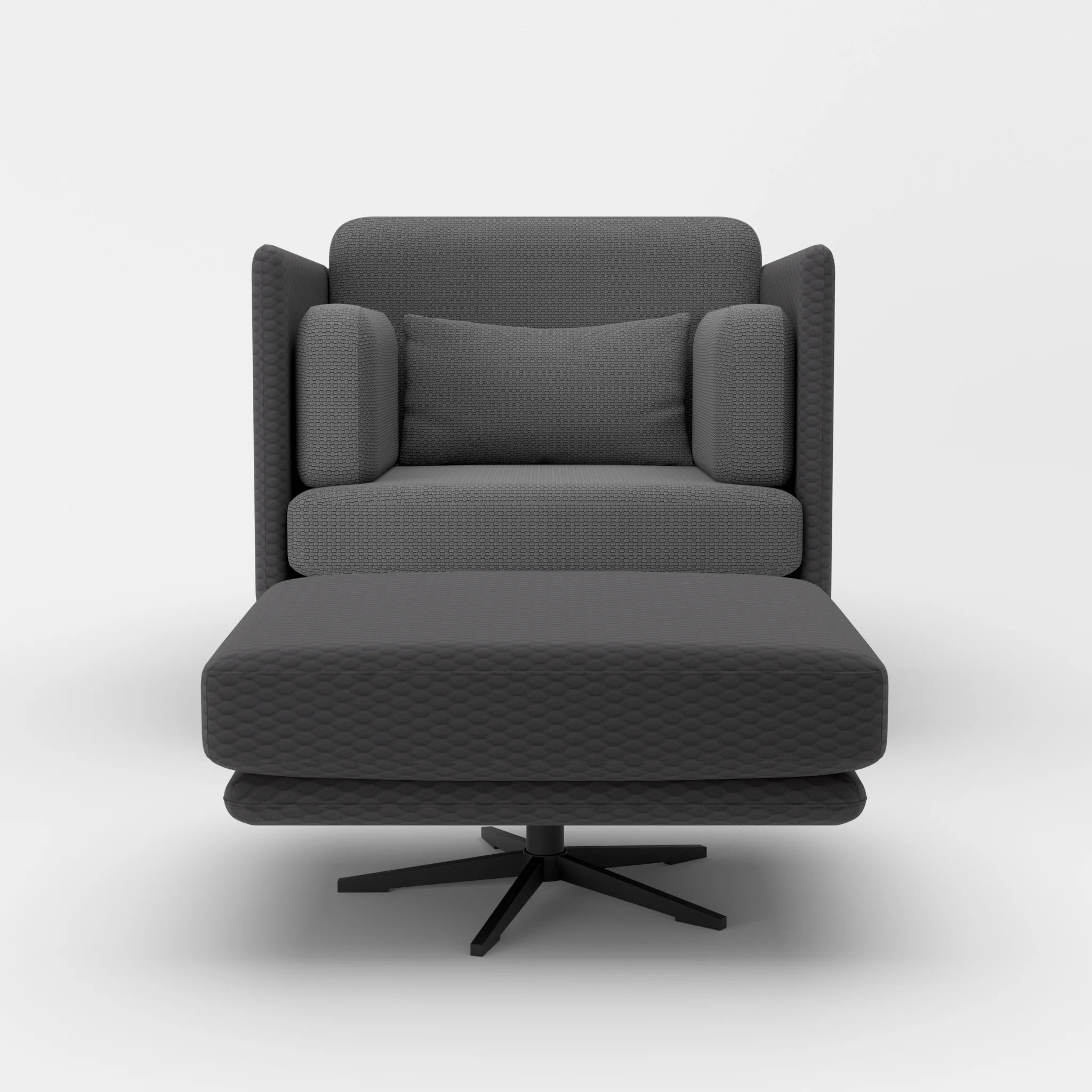 Loungesessel Egon mit Pouf spazio8017-nabucco8009 in Anthrazit und Dunkelgrau von vorne