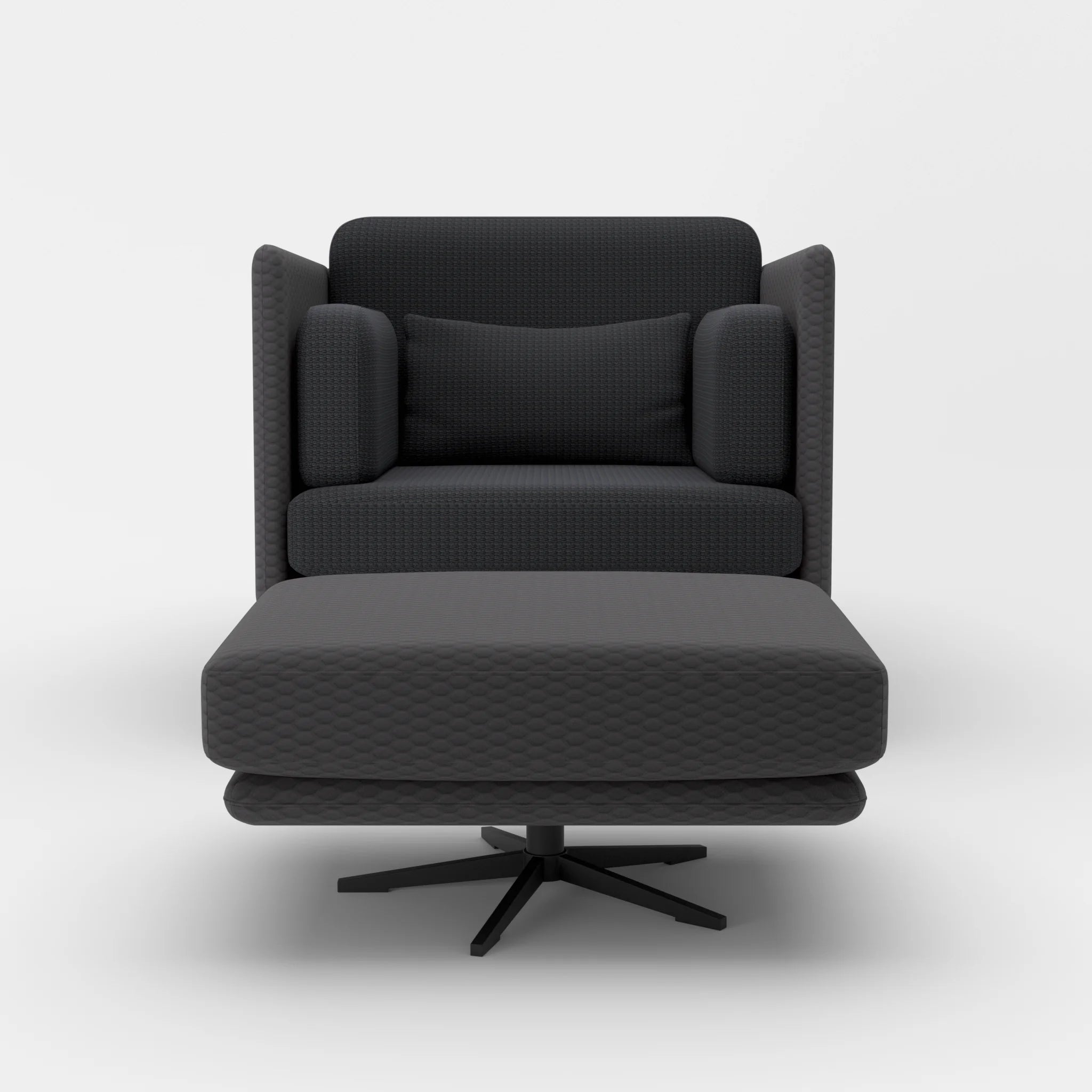 Loungesessel Egon mit Pouf spazio8017-nabucco8019 in Anthrazit und Anthrazit von vorne