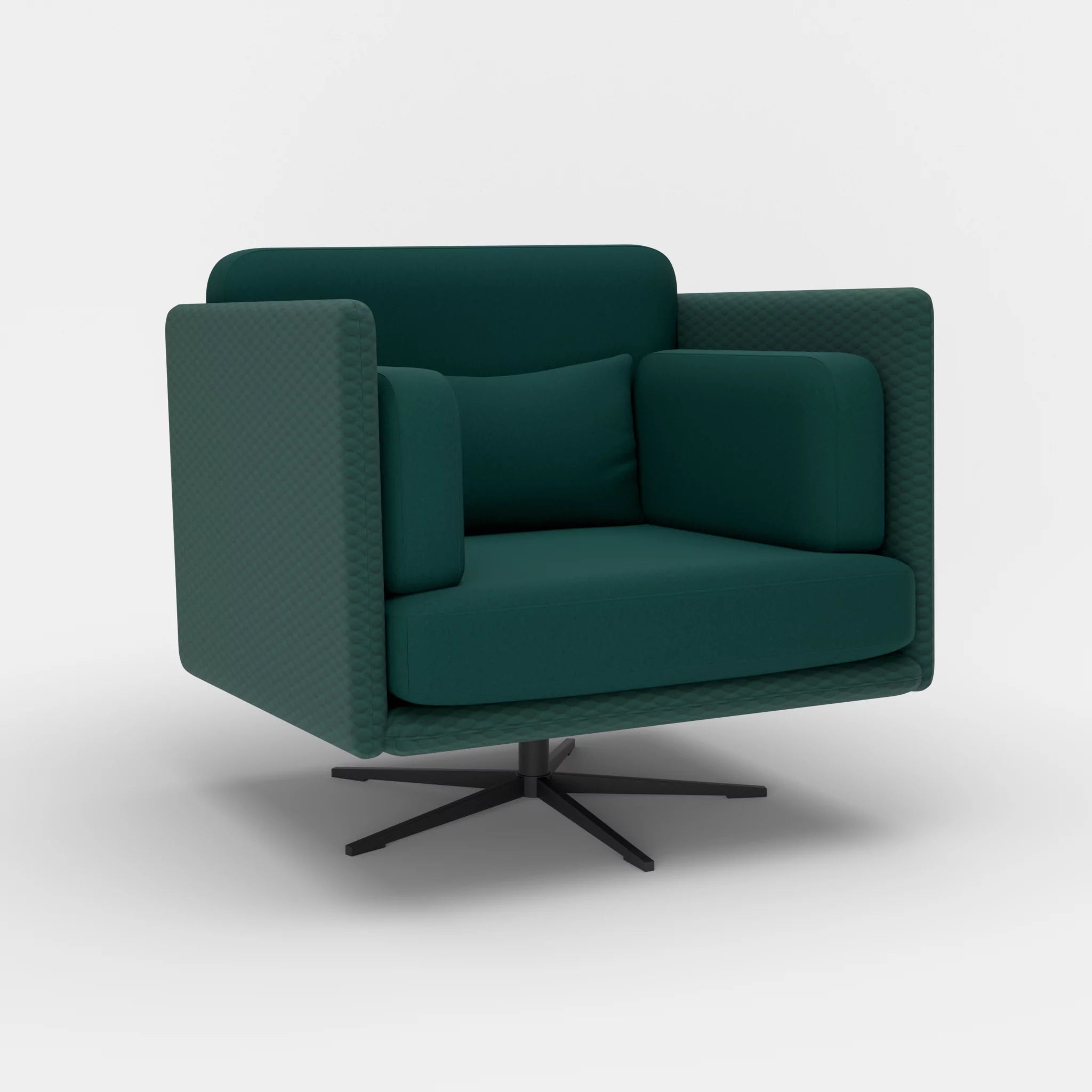Loungesessel Egon spazio7033-dama0073 in Petrol und Petrol von der Seite