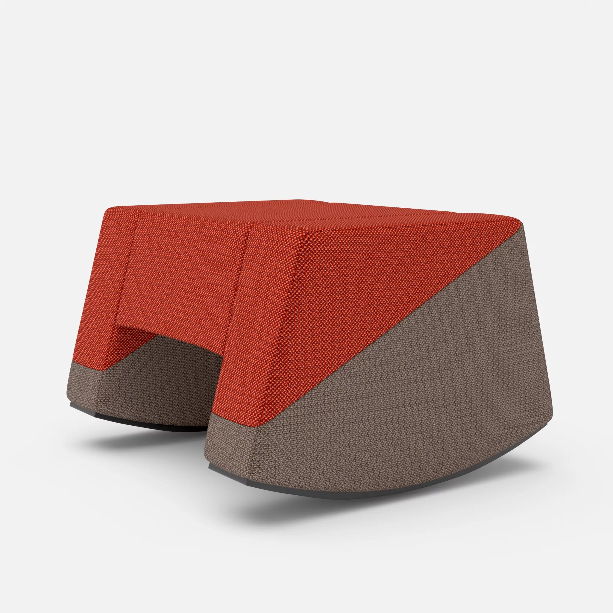 Schaukelhocker Softrocker credolampion-credowalnut in Rot und Dunkelgrau von hinten
