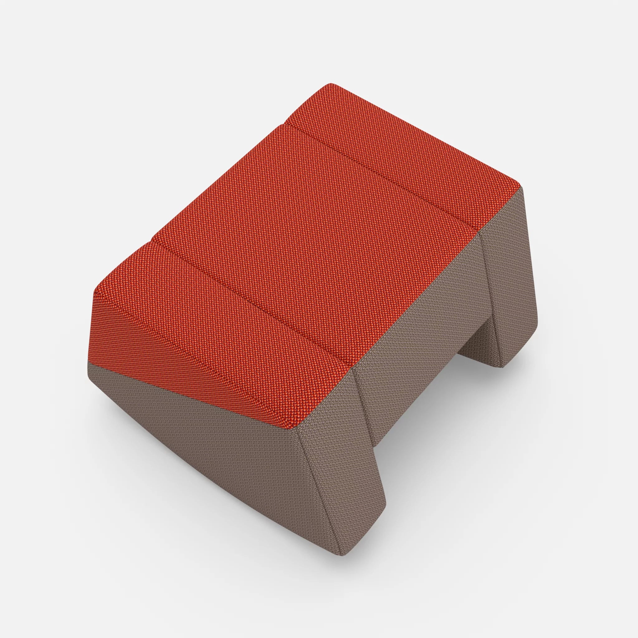 Schaukelhocker Softrocker credolampion-credowalnut in Rot und Dunkelgrau von oben
