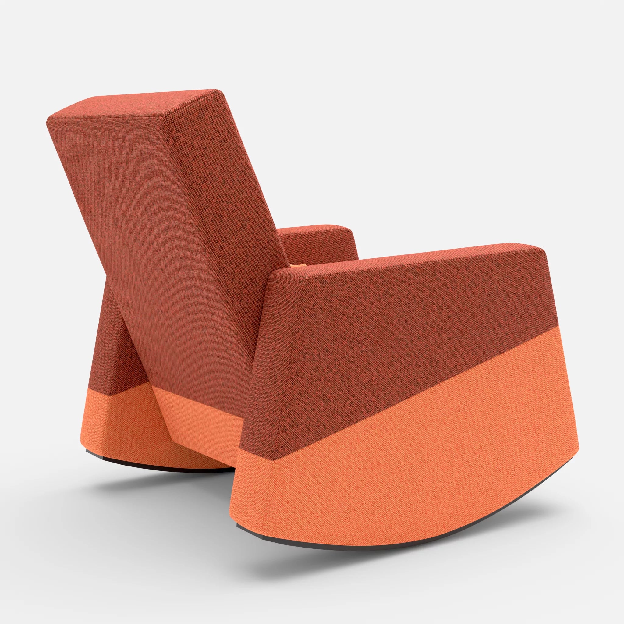 Schaukelsessel Softrocker celia0214-celia0215-celia0215 in Terracotta und Orange und Orange von hinten