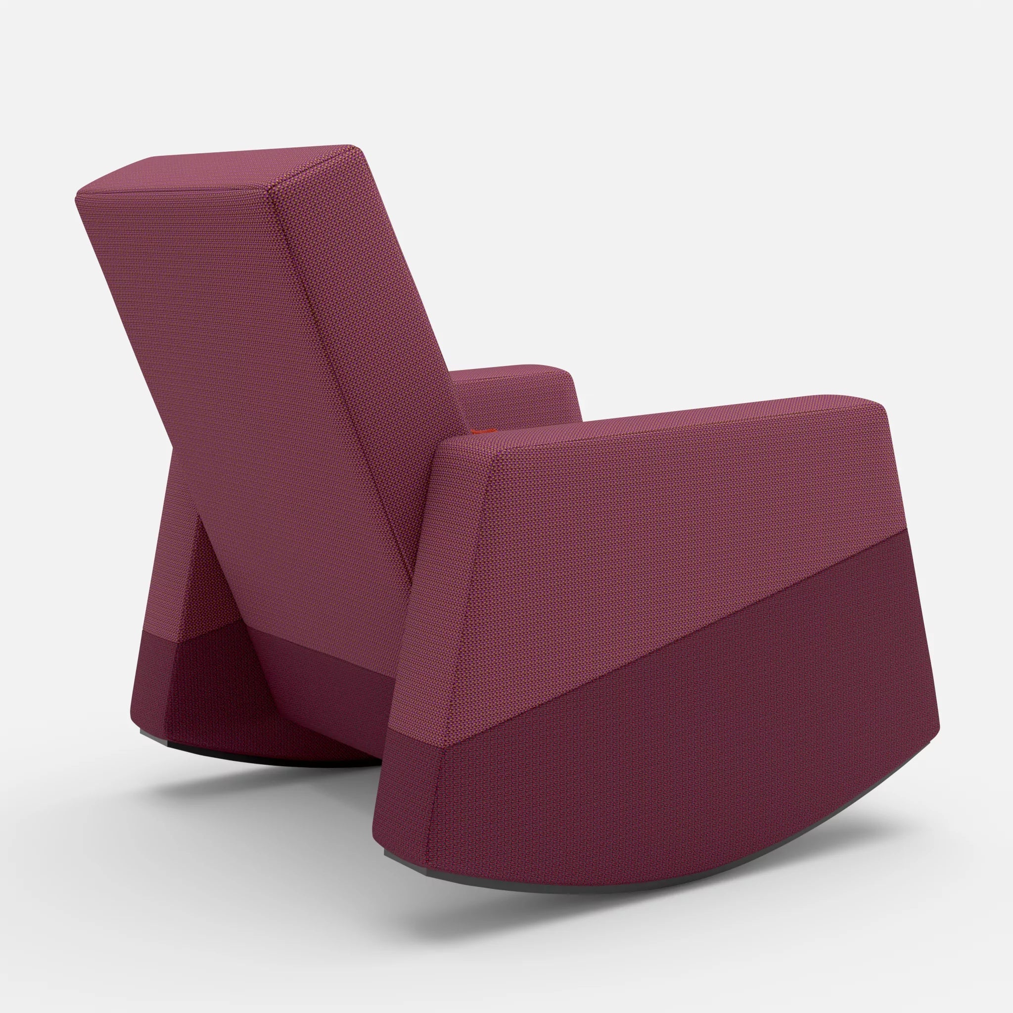 Schaukelsessel Softrocker credobreva-credorubin-credolampion in Violett und Dunkelrot und Rot von hinten