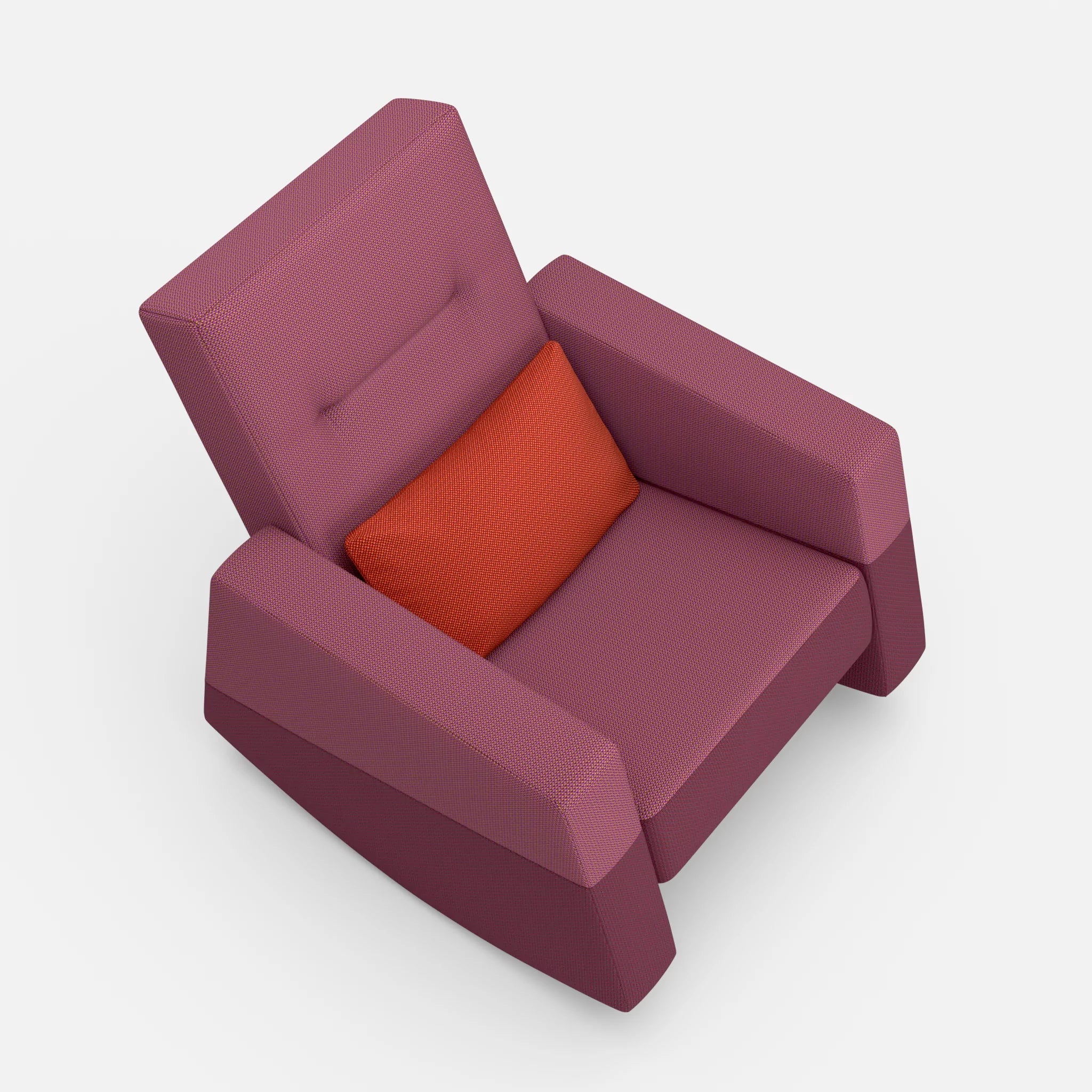 Schaukelsessel Softrocker credobreva-credorubin-credolampion in Violett und Dunkelrot und Rot von oben