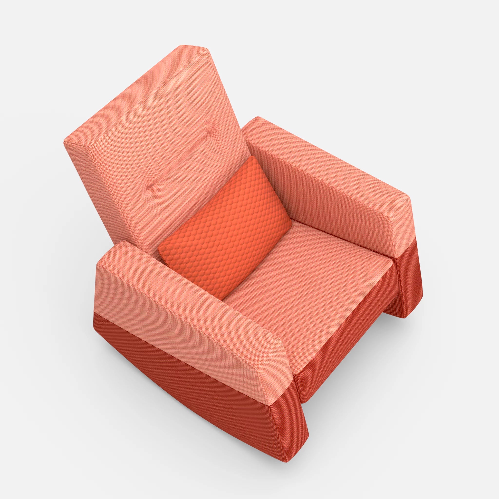 Schaukelsessel Softrocker credograpefruit-credolampion-spazio4066 in Coral und Rot und Orange von oben