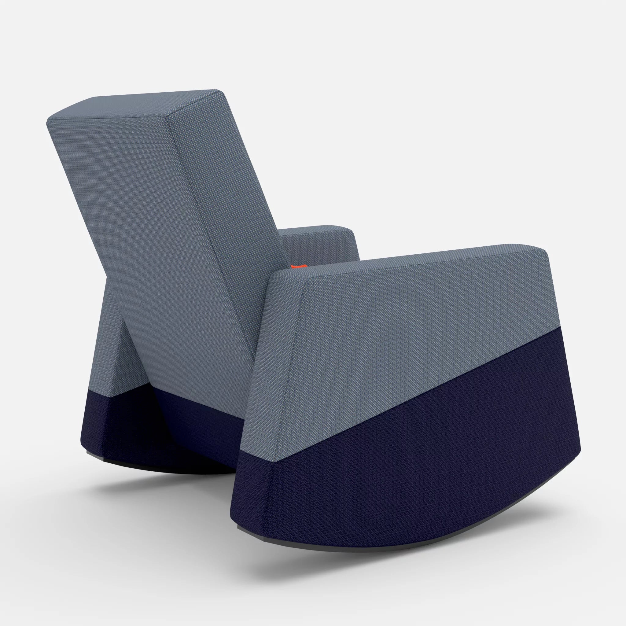 Schaukelsessel Softrocker credosea-credonavy-novumsunset in Blau und Navy und Rot von hinten