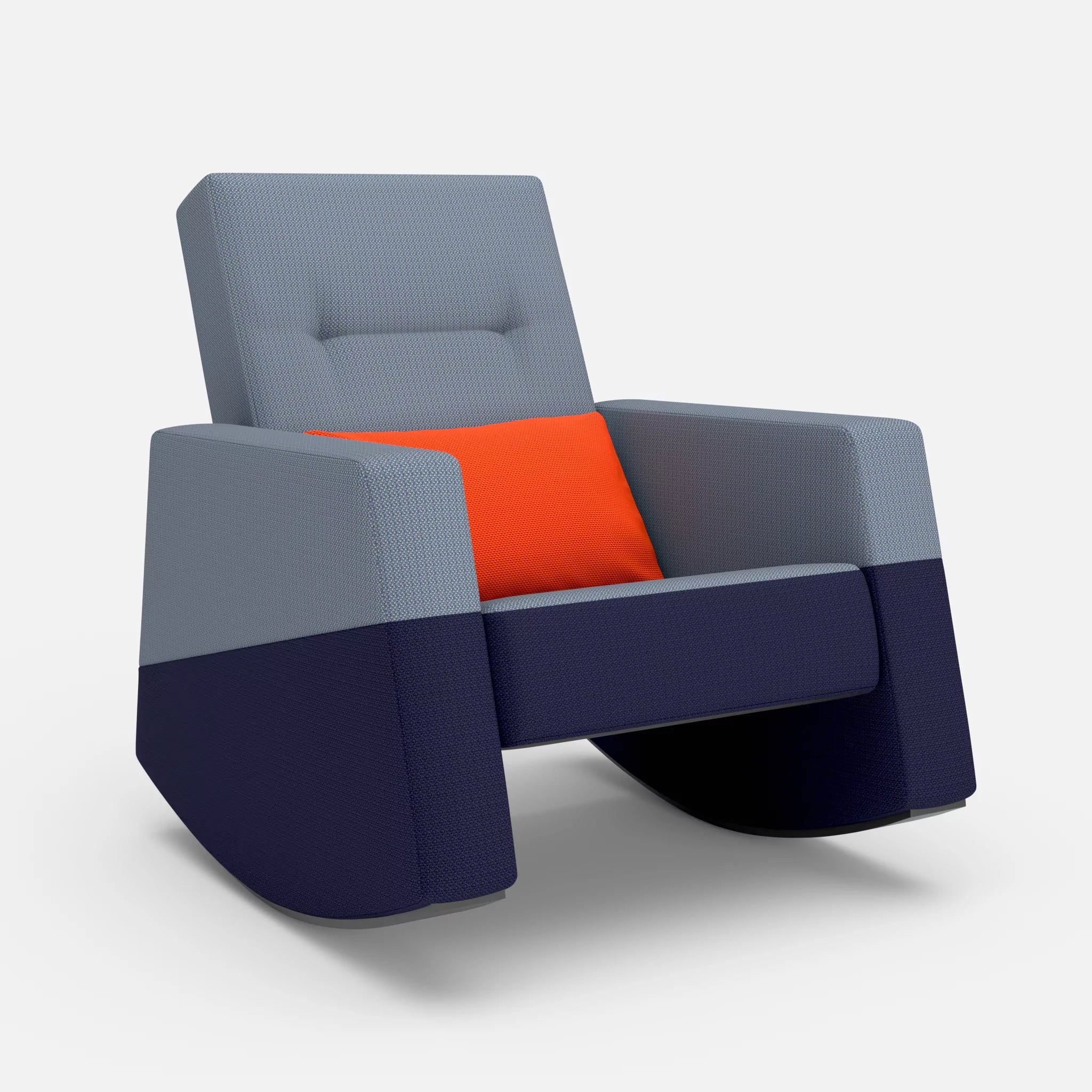 Schaukelsessel Softrocker credosea-credonavy-novumsunset in Blau und Navy und Rot von vorne