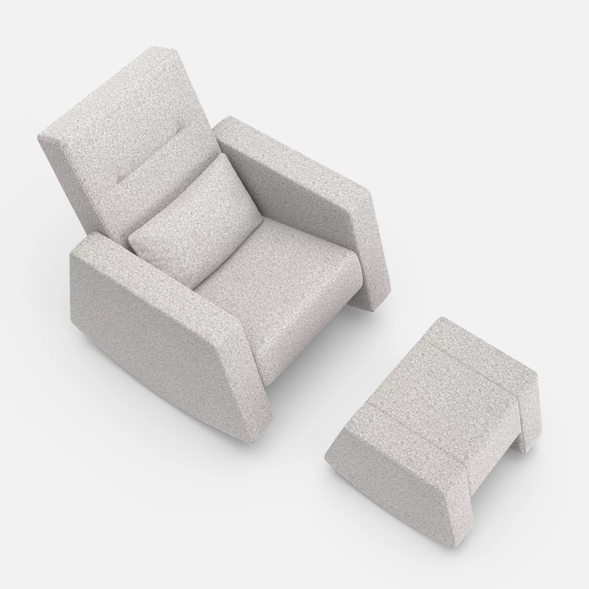 Schaukelsessel Softrocker mit Schaukelhocker celia0208 in Mittelgrau von oben