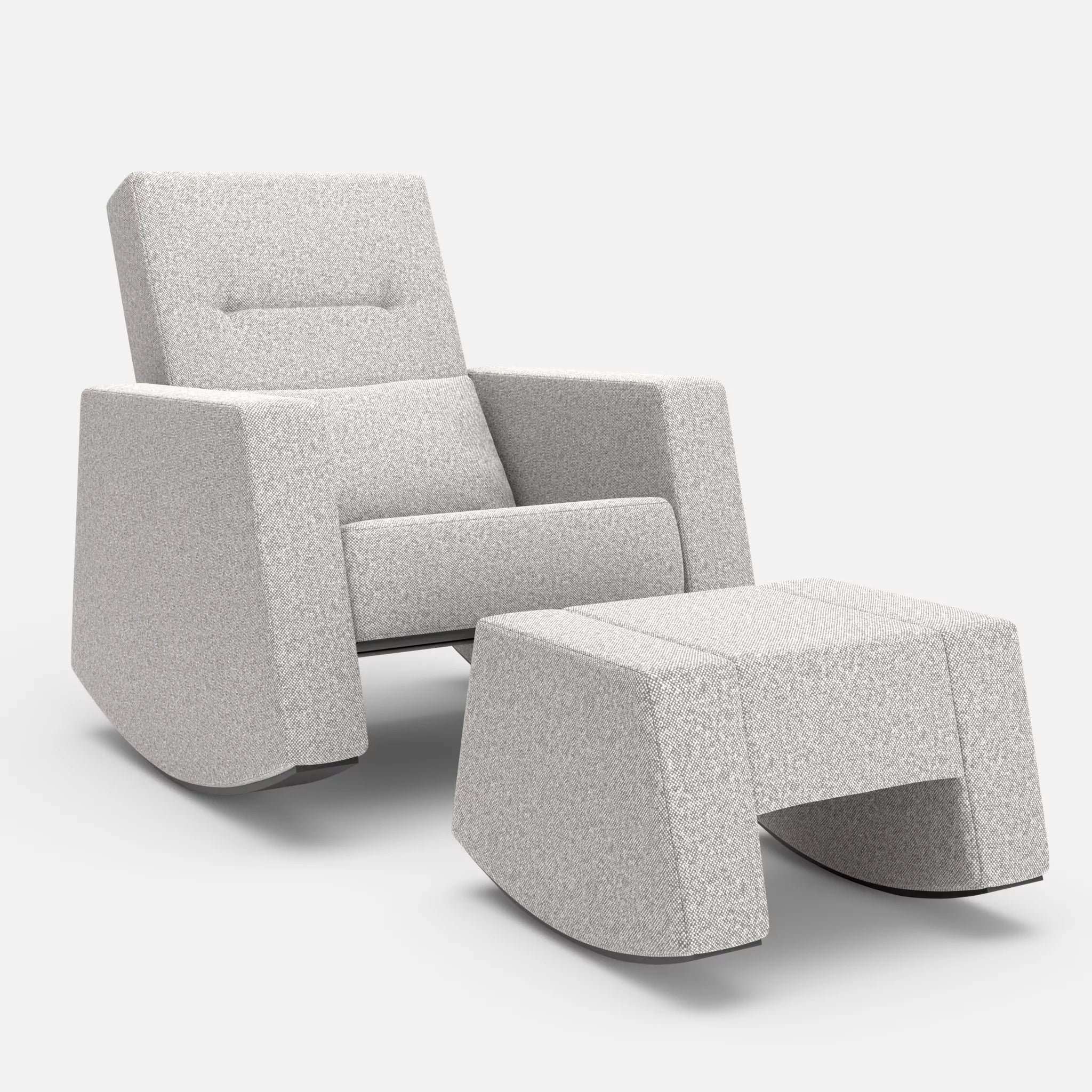 Schaukelsessel Softrocker mit Schaukelhocker celia0208 in Mittelgrau von vorne