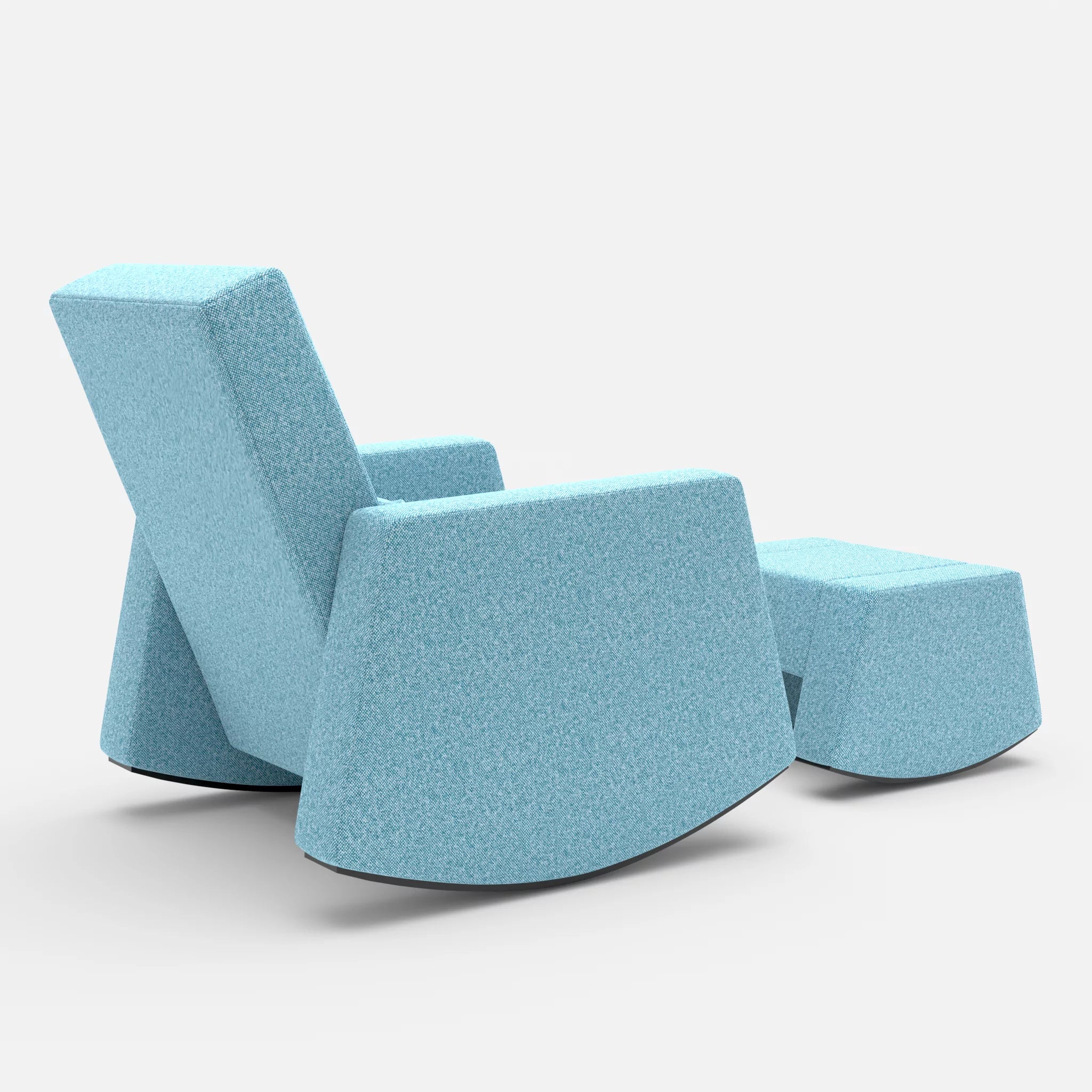 Schaukelsessel Softrocker mit Schaukelhocker celia0209 in Türkis von hinten