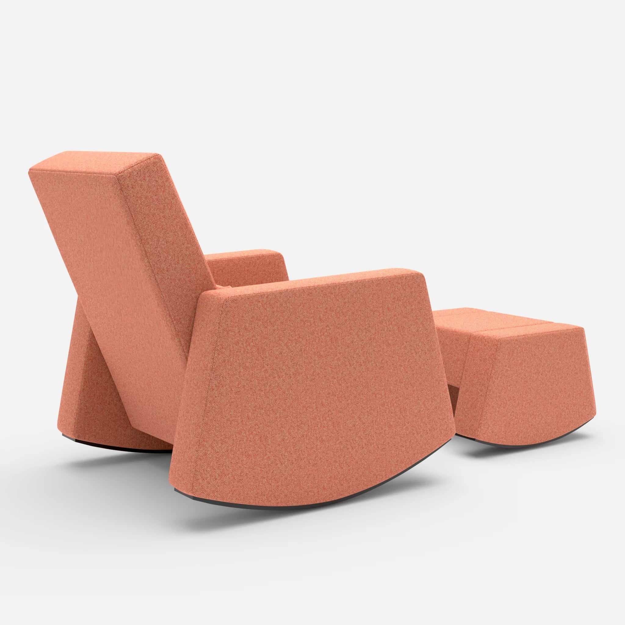 Schaukelsessel Softrocker mit Schaukelhocker celia0217 in Orange von hinten