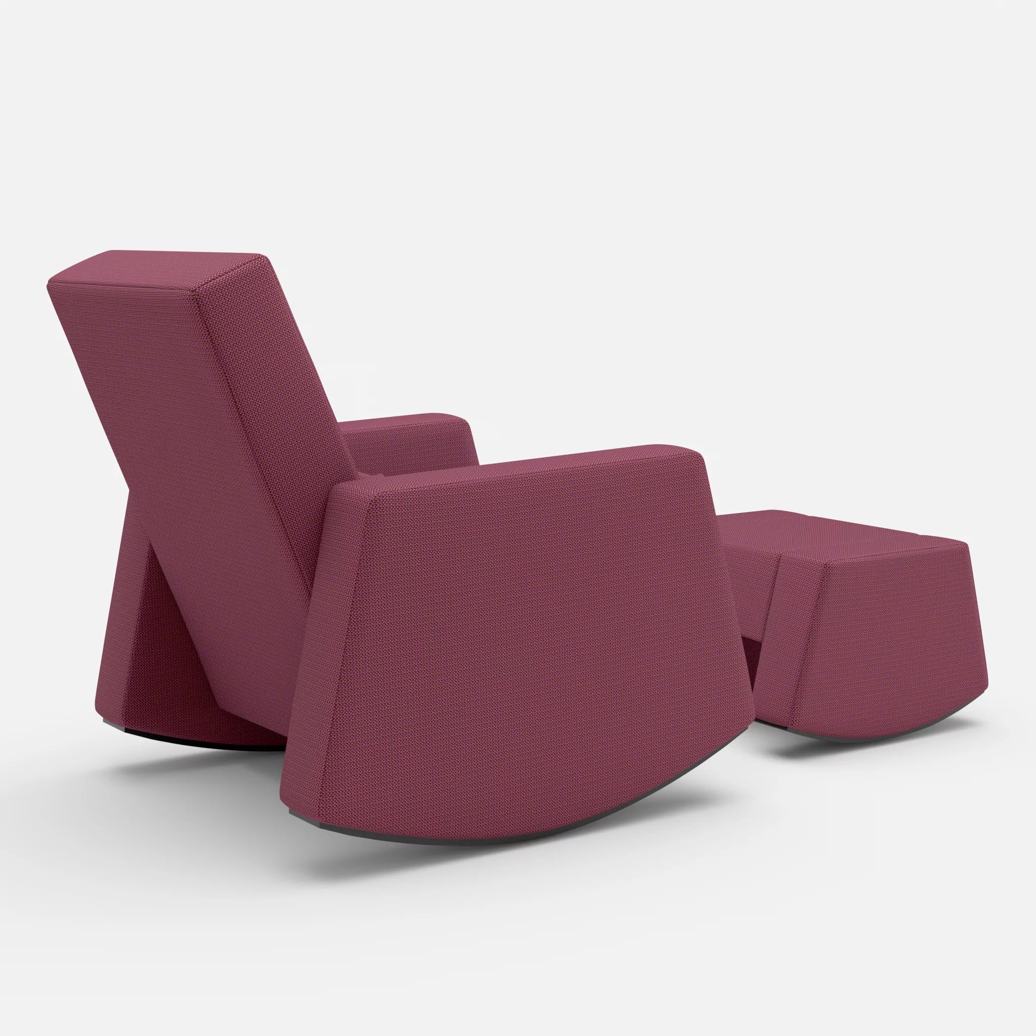 Schaukelsessel Softrocker mit Schaukelhocker credobreva in Violett von hinten