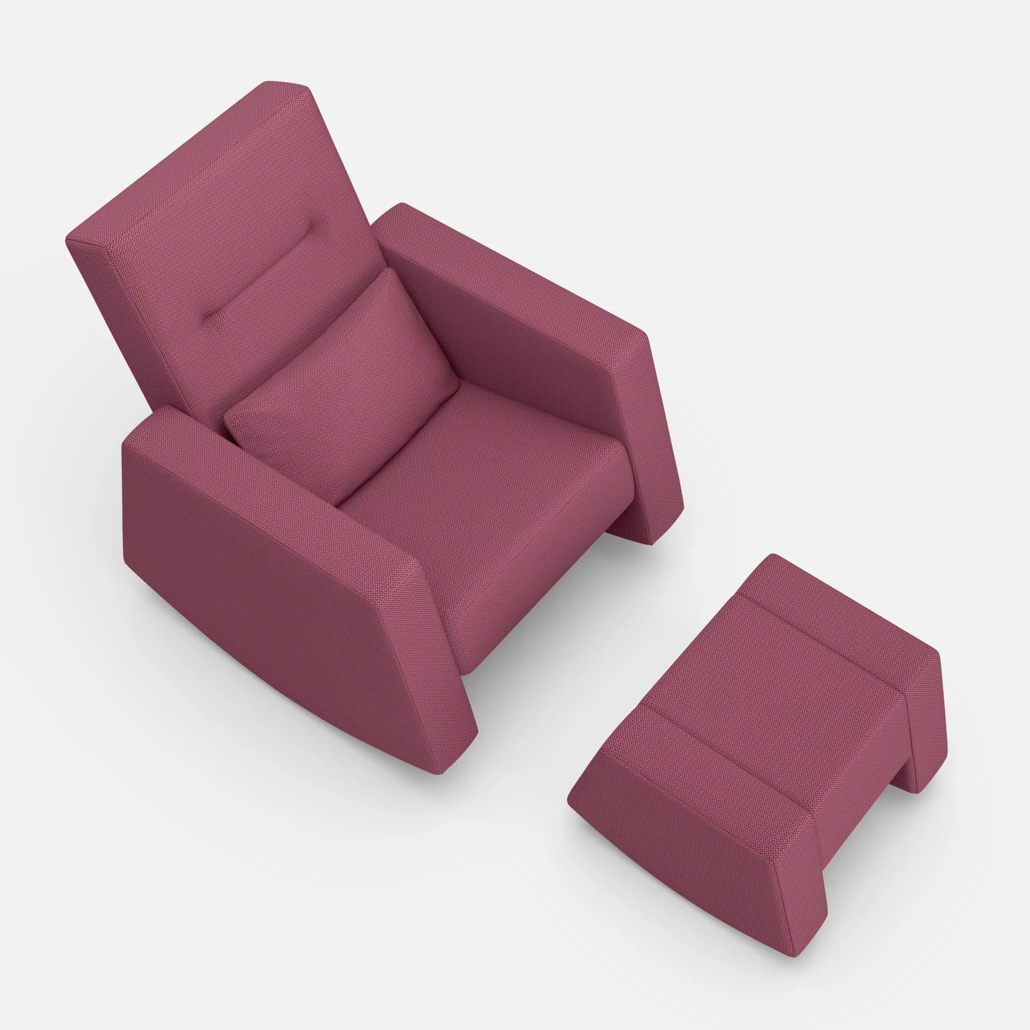 Schaukelsessel Softrocker mit Schaukelhocker credobreva in Violett von oben
