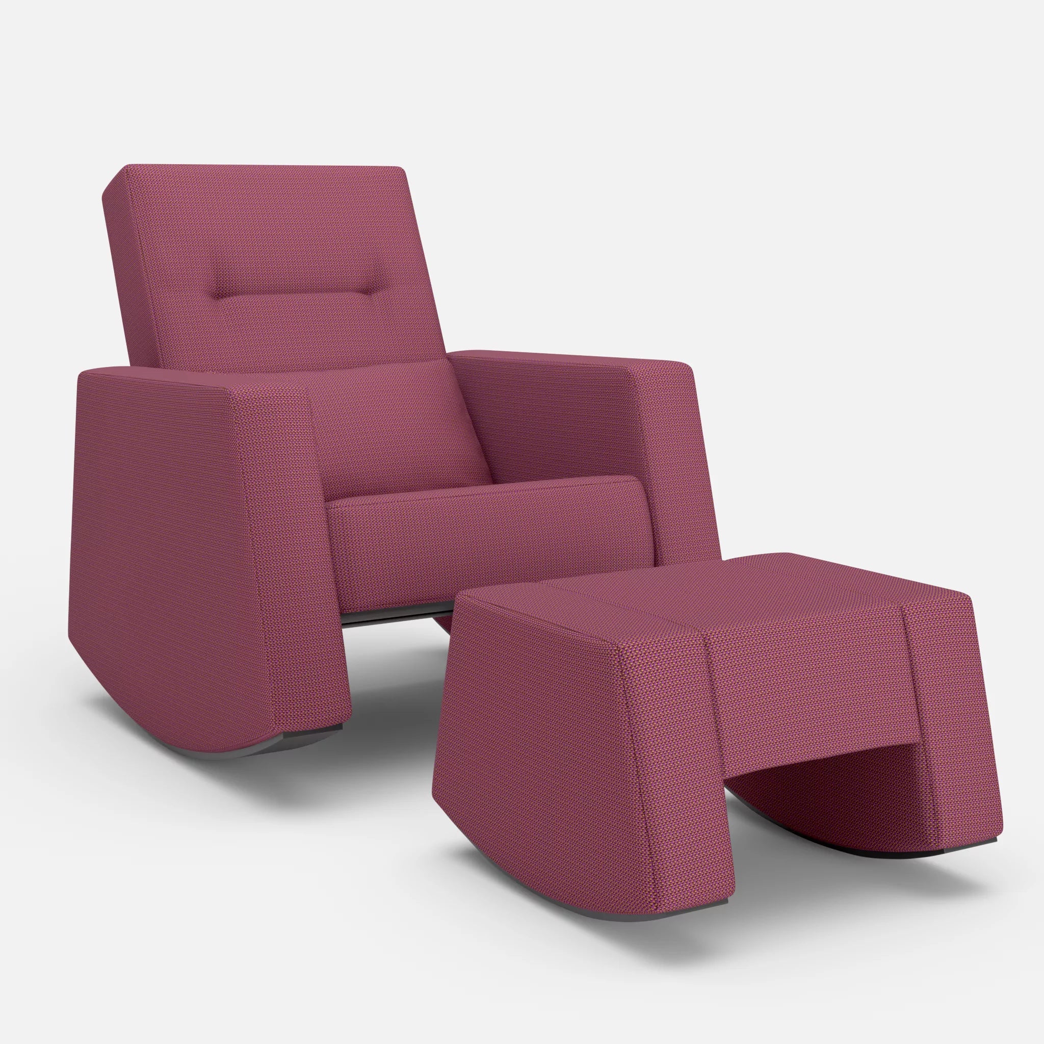 Schaukelsessel Softrocker mit Schaukelhocker credobreva in Violett von vorne