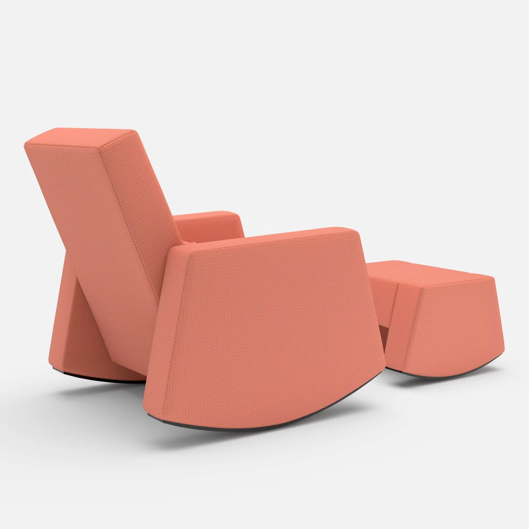 Schaukelsessel Softrocker mit Schaukelhocker credograpefruit in Coral von hinten