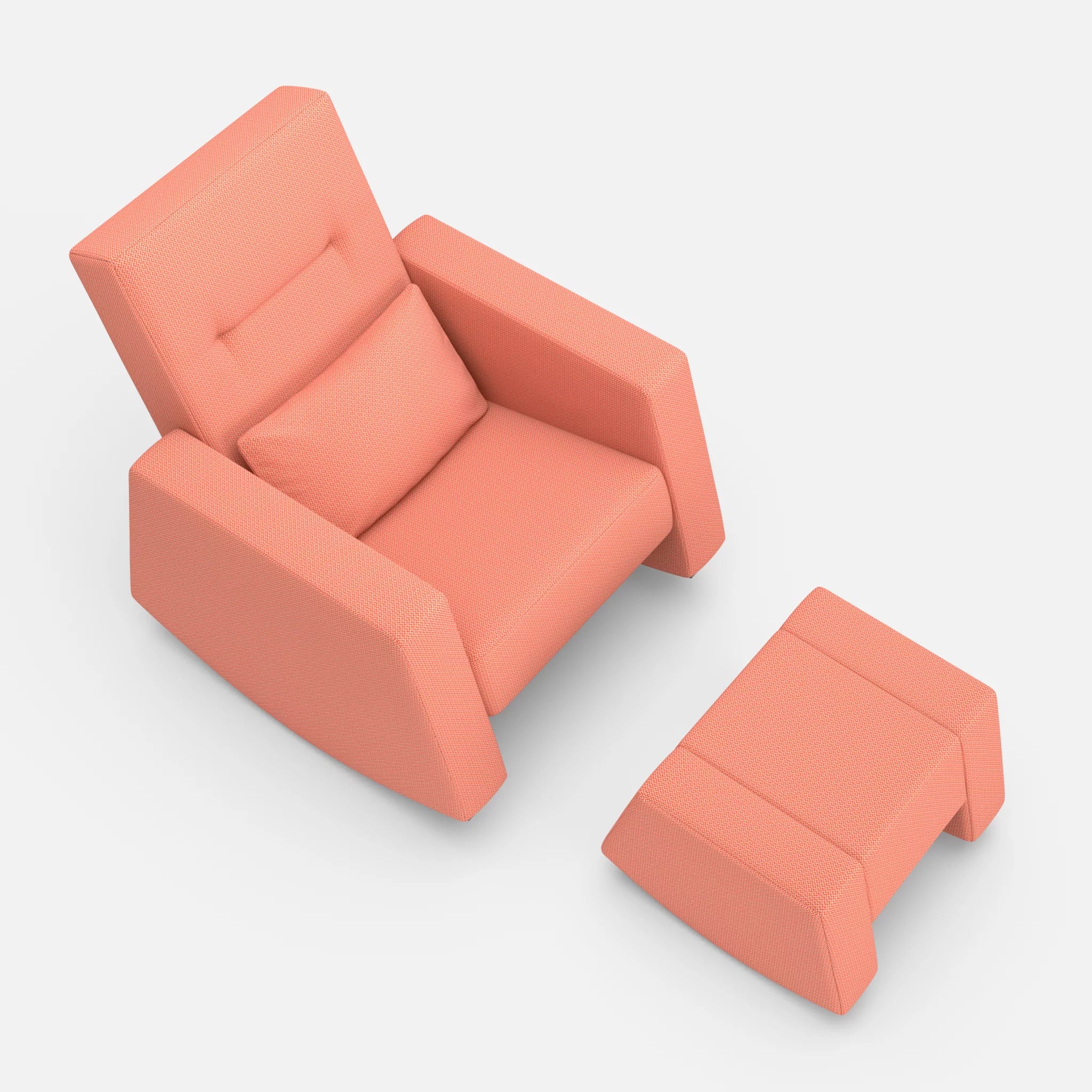 Schaukelsessel Softrocker mit Schaukelhocker credograpefruit in Coral von oben