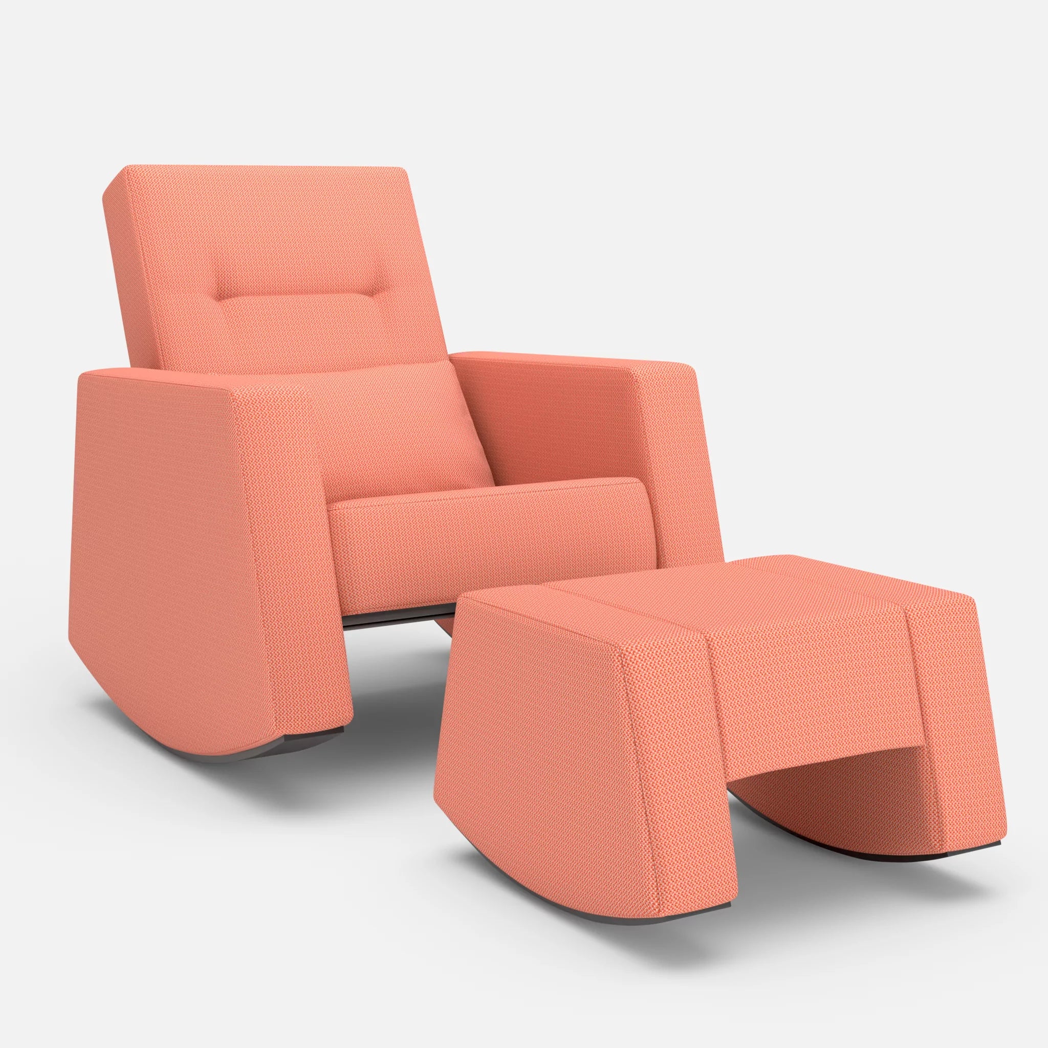 Schaukelsessel Softrocker mit Schaukelhocker credograpefruit in Coral von vorne