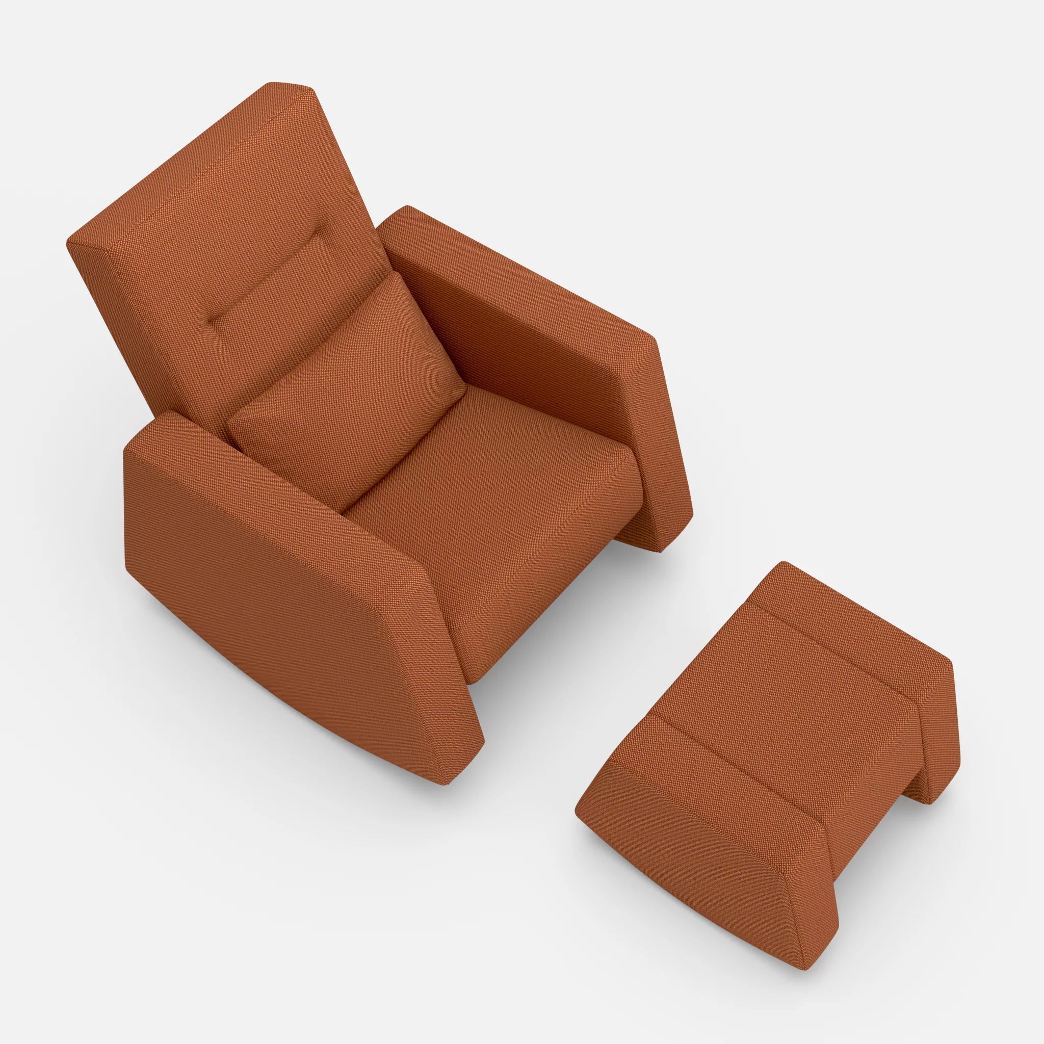 Schaukelsessel Softrocker mit Schaukelhocker credokupfer in Braun von oben