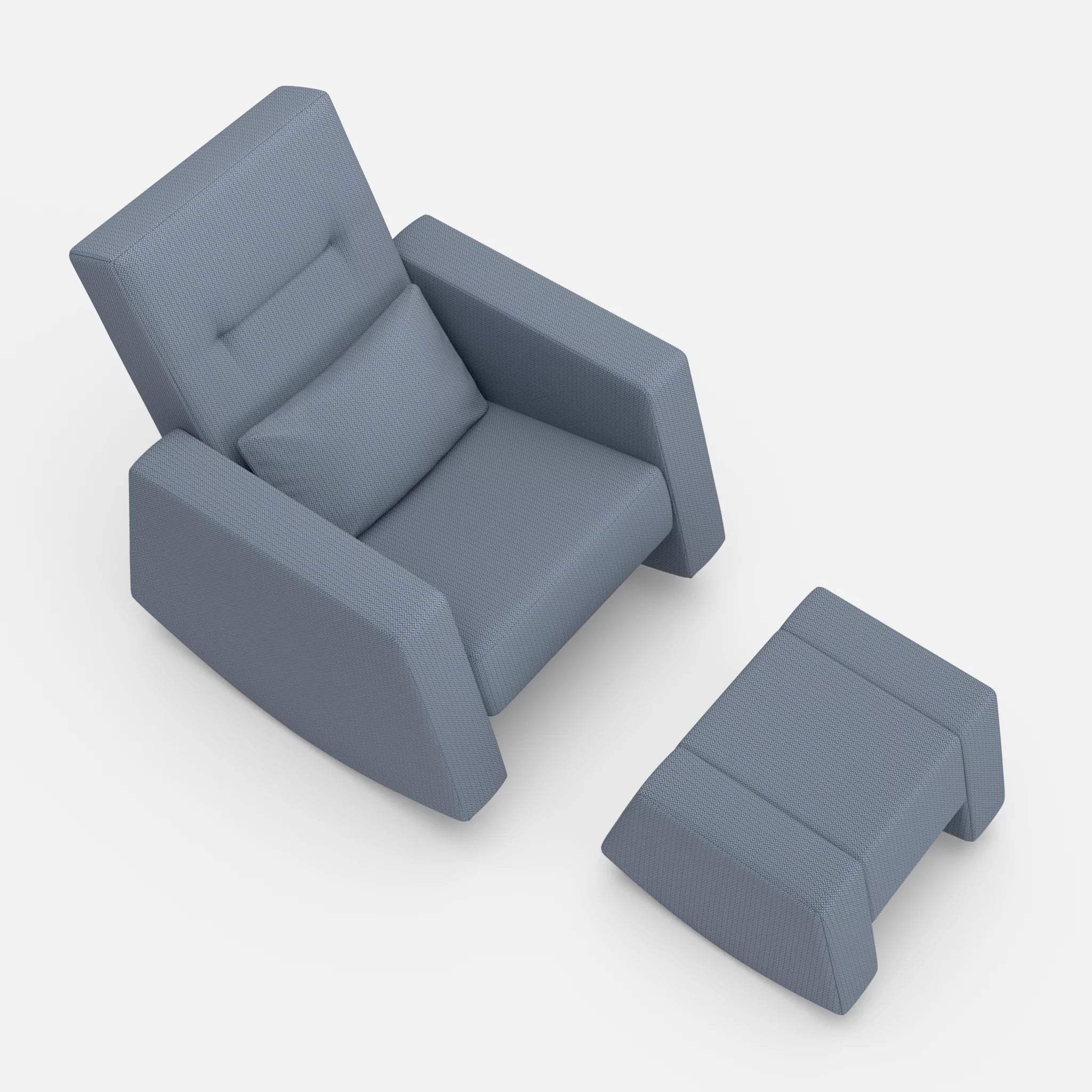 Schaukelsessel Softrocker mit Schaukelhocker credosea in Blau von oben