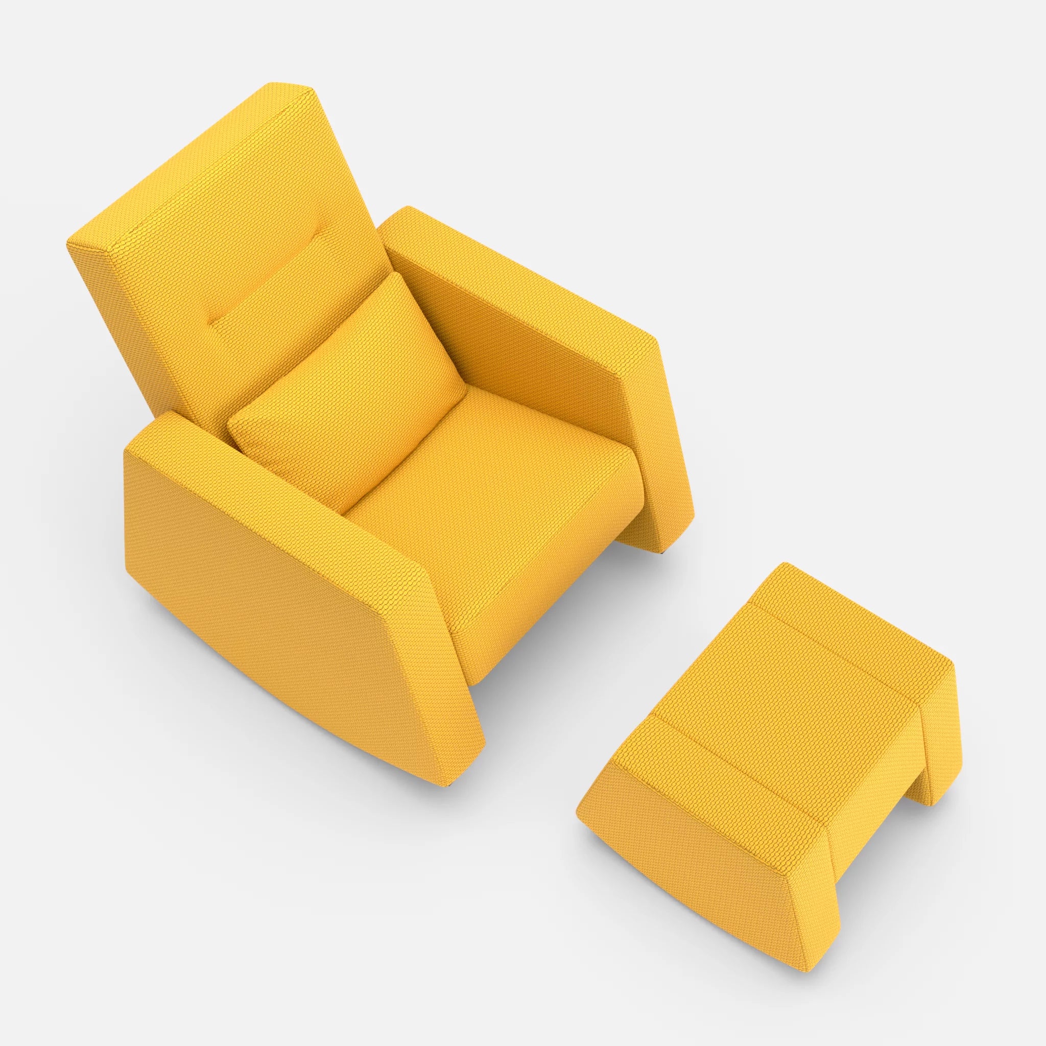 Schaukelsessel Softrocker mit Schaukelhocker nabucco3019 in Curry von oben
