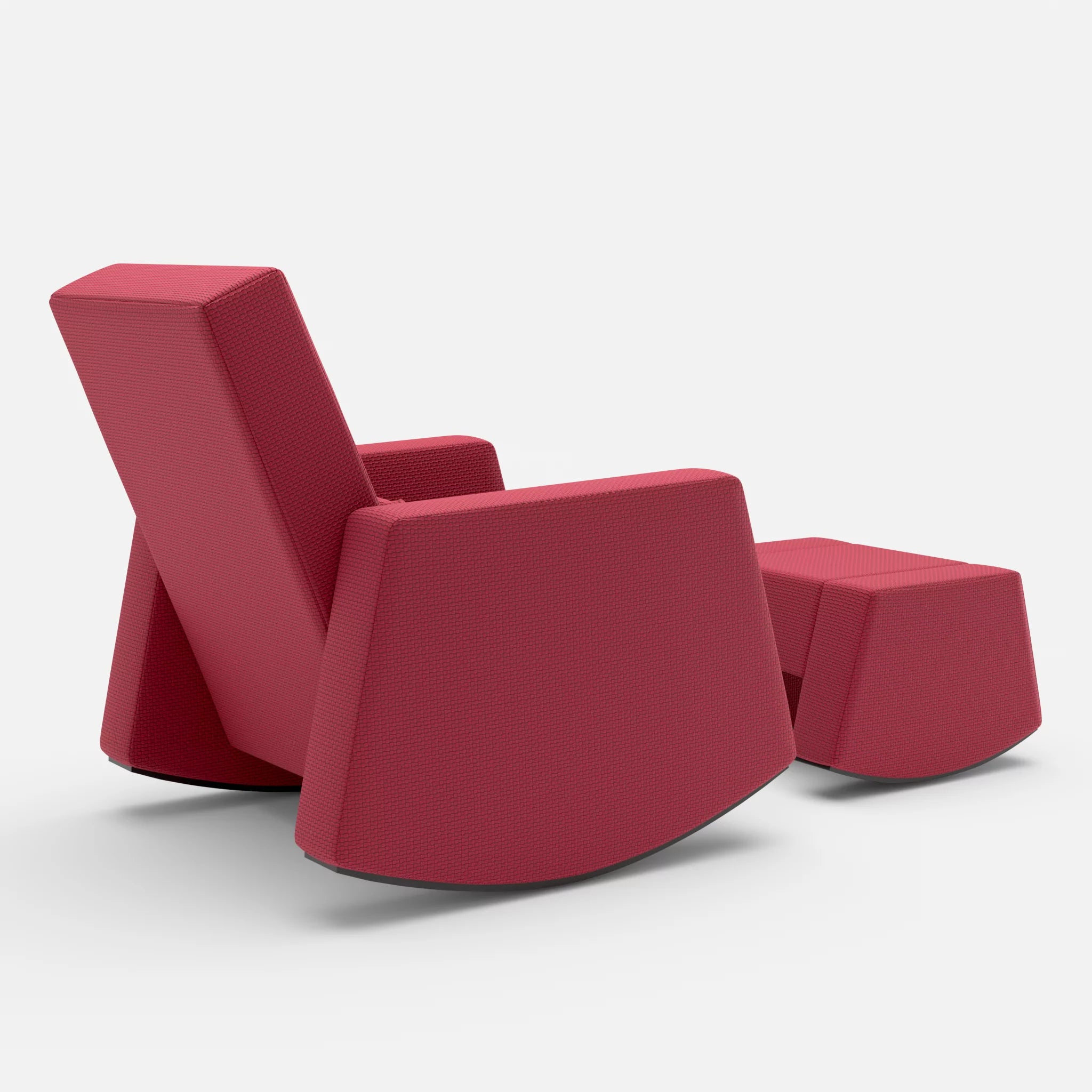 Schaukelsessel Softrocker mit Schaukelhocker nabucco4021 in Rot von hinten