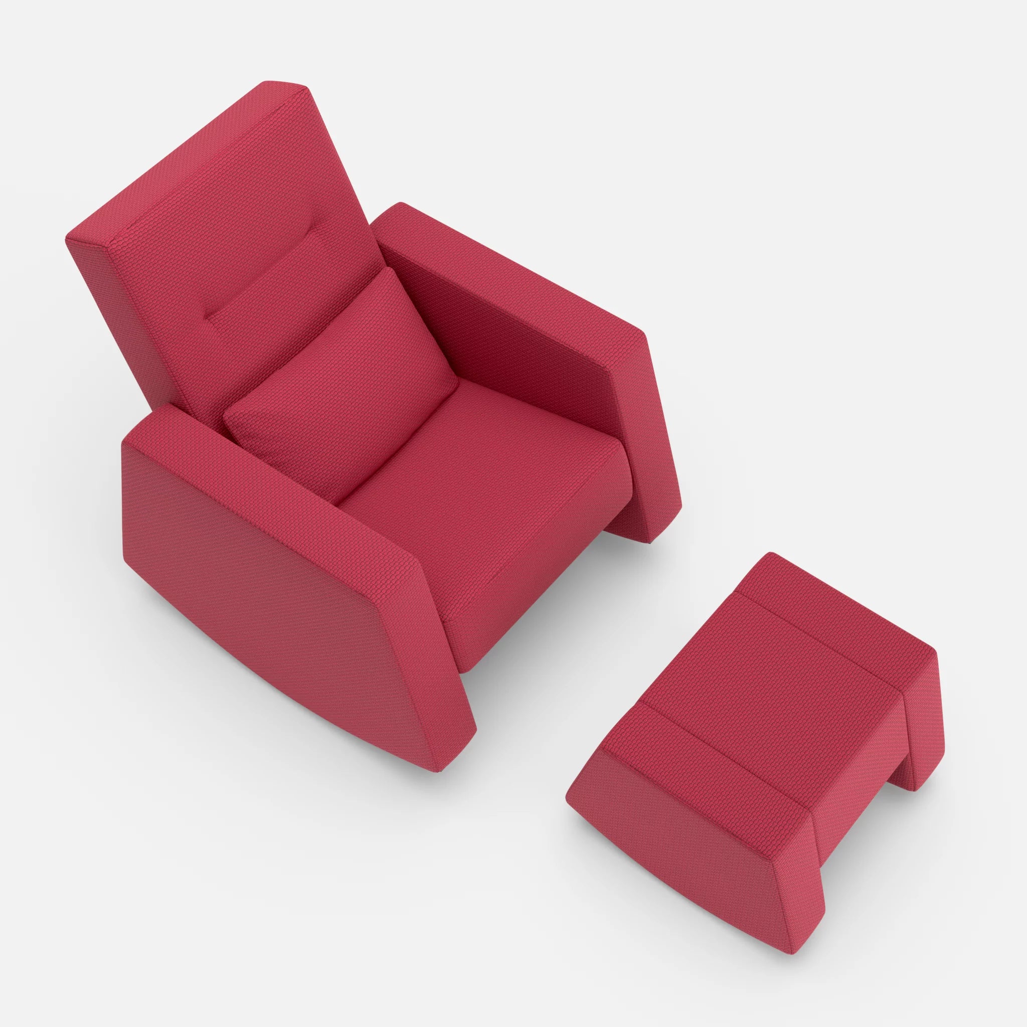 Schaukelsessel Softrocker mit Schaukelhocker nabucco4021 in Rot von oben
