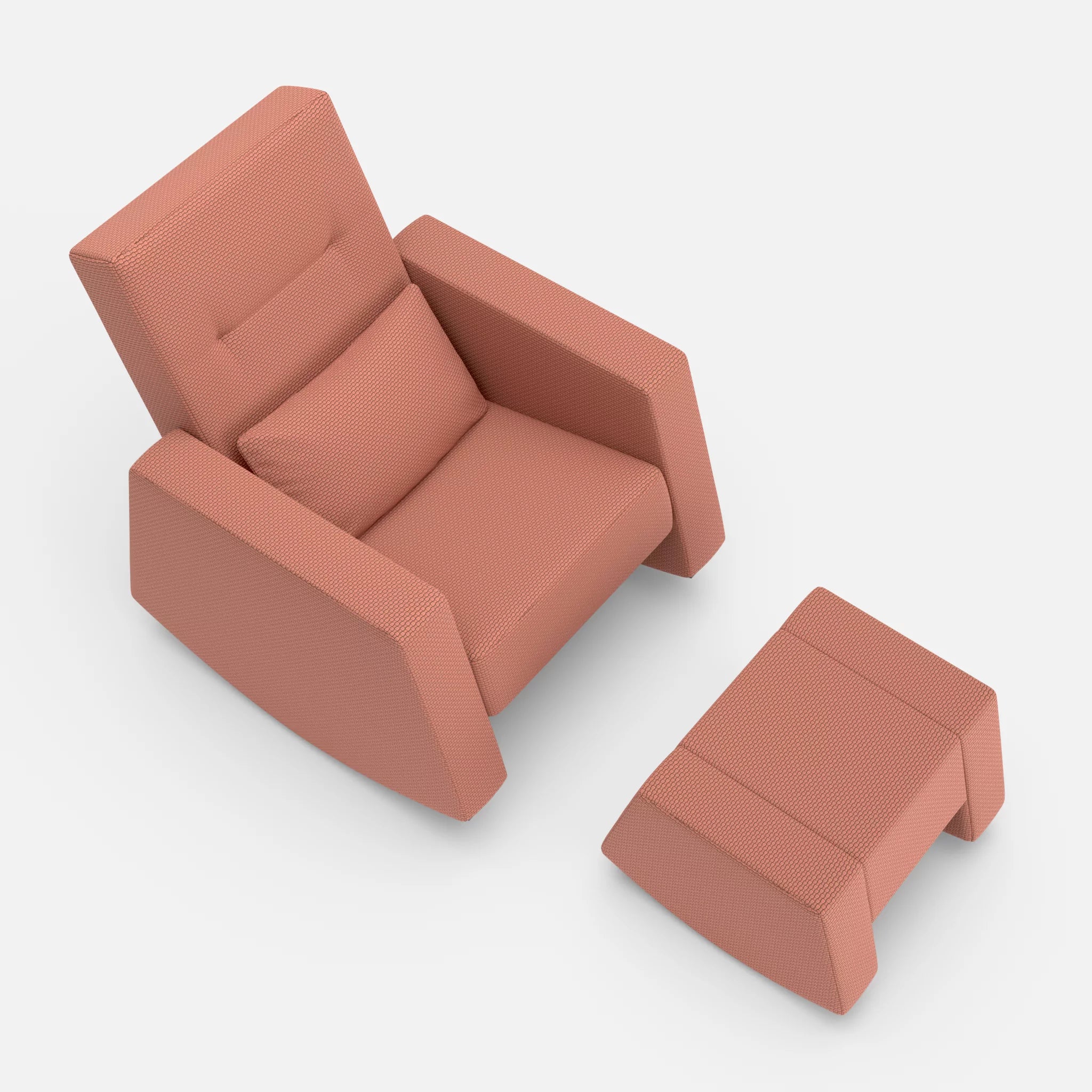 Schaukelsessel Softrocker mit Schaukelhocker nabucco4037 in Terracotta von oben