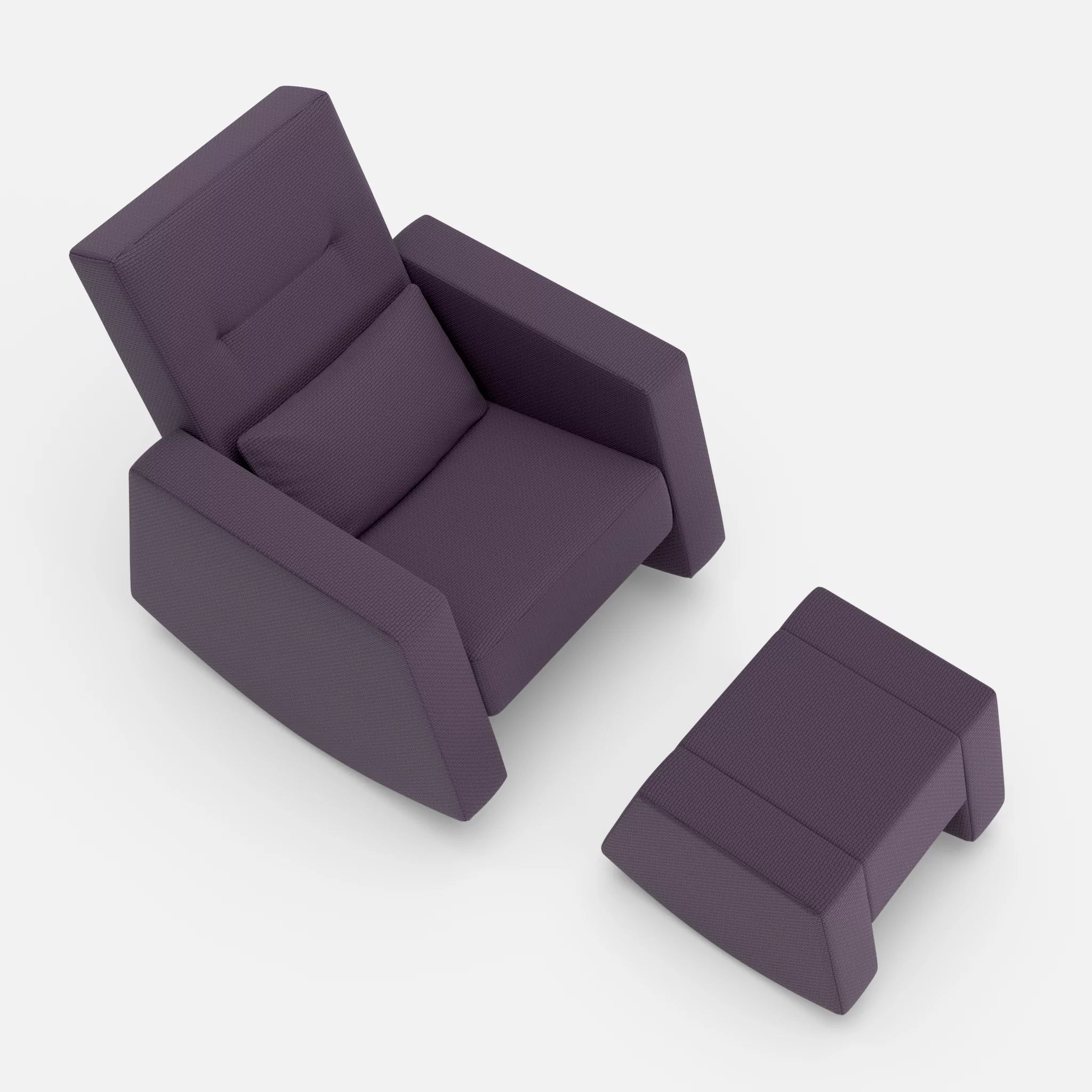 Schaukelsessel Softrocker mit Schaukelhocker nabucco5004 in Violett von oben