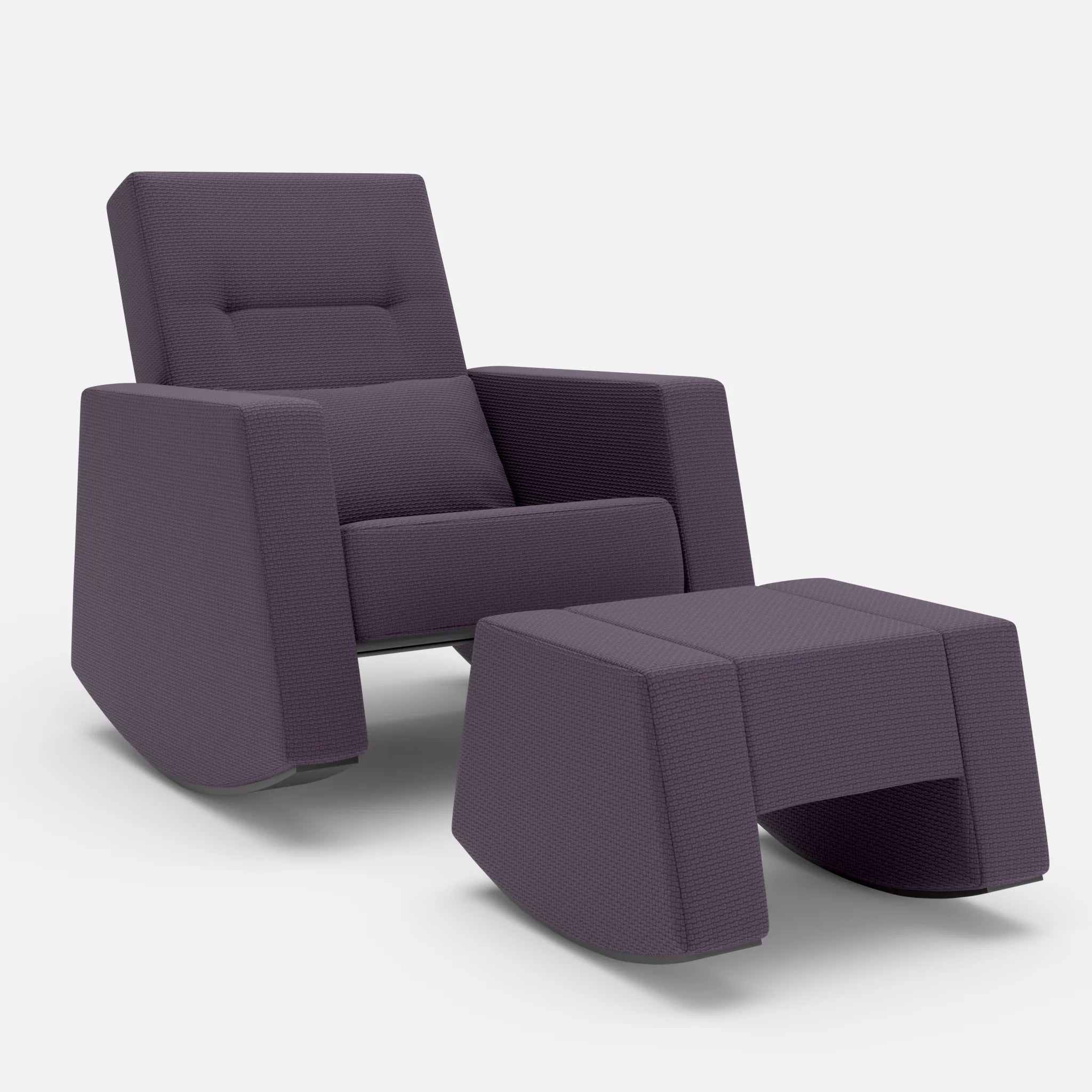Schaukelsessel Softrocker mit Schaukelhocker nabucco5004 in Violett von vorne