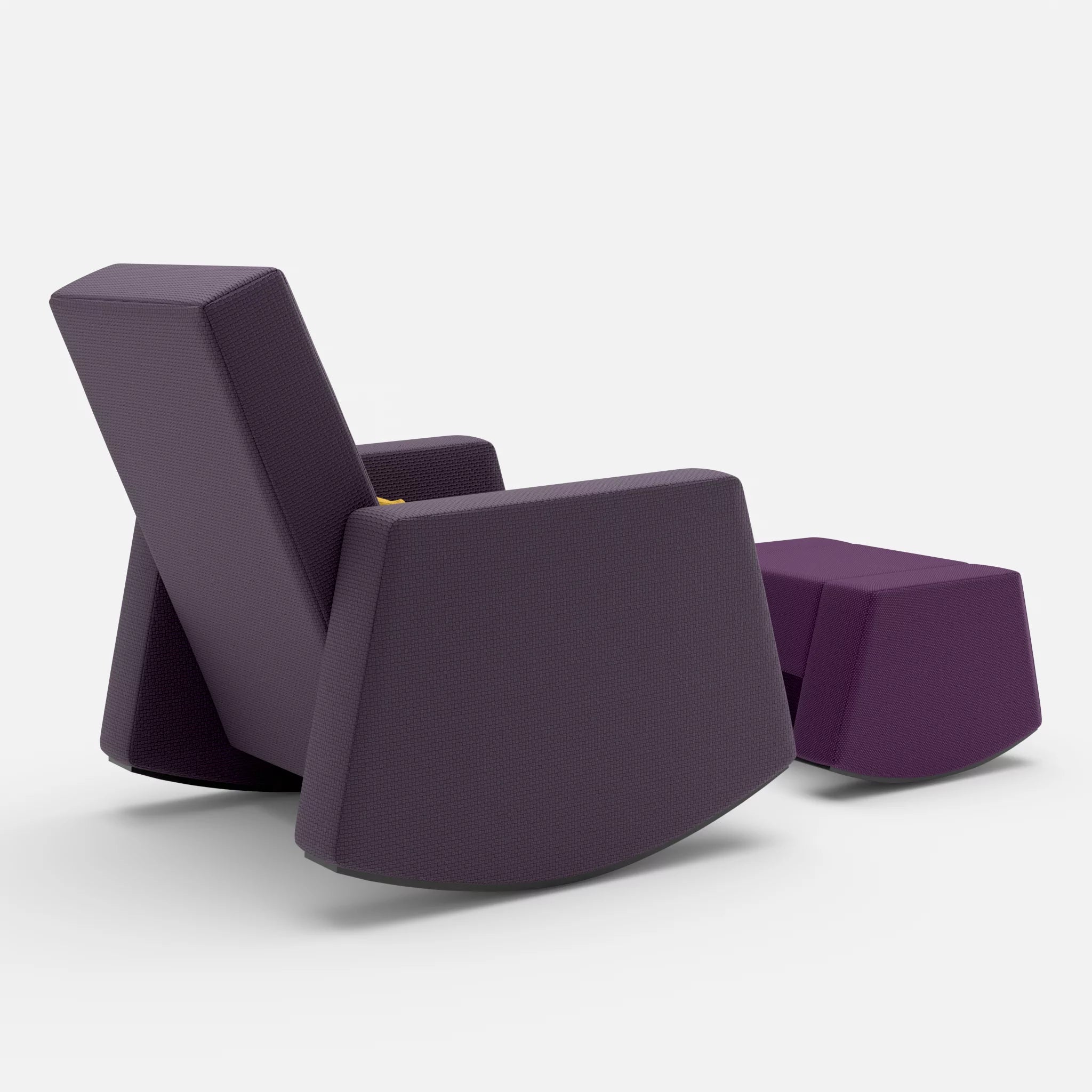 Schaukelsessel Softrocker mit Schaukelhocker nabucco5004-novumtivoli-novumprune in Violett und Hellgrün und Violett von hinten
