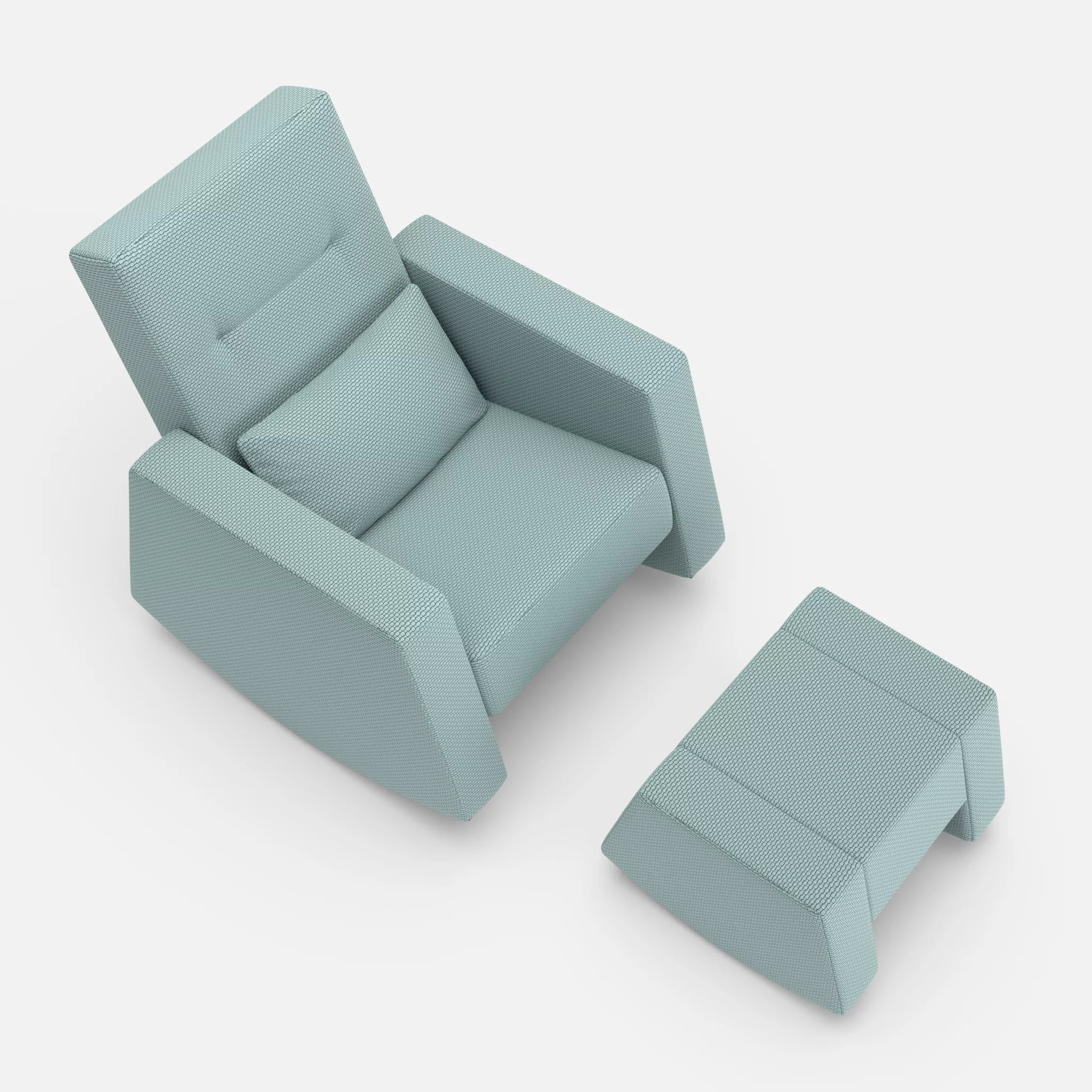 Schaukelsessel Softrocker mit Schaukelhocker nabucco6030 in Hellblau von oben