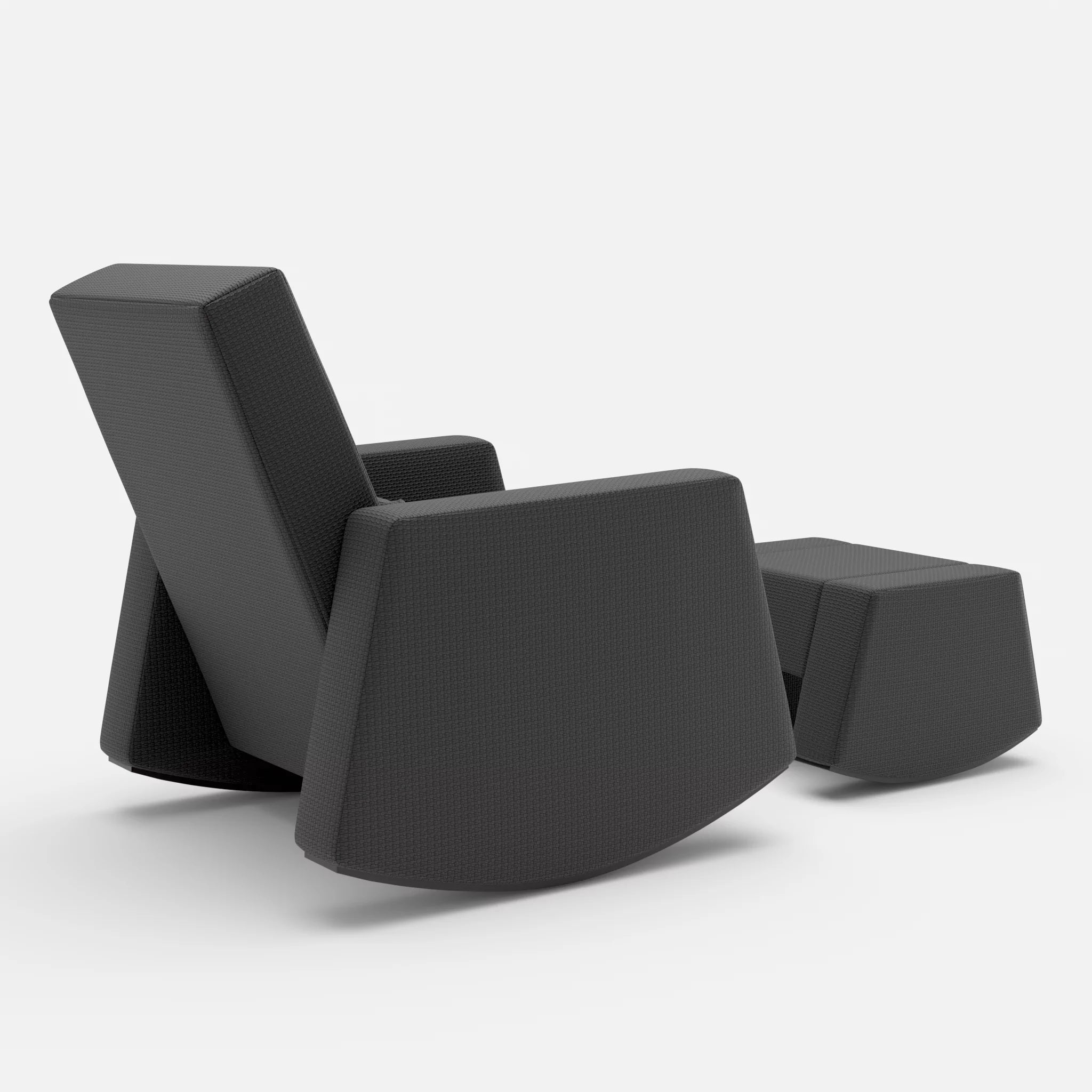 Schaukelsessel Softrocker mit Schaukelhocker nabucco8019 in Anthrazit von hinten