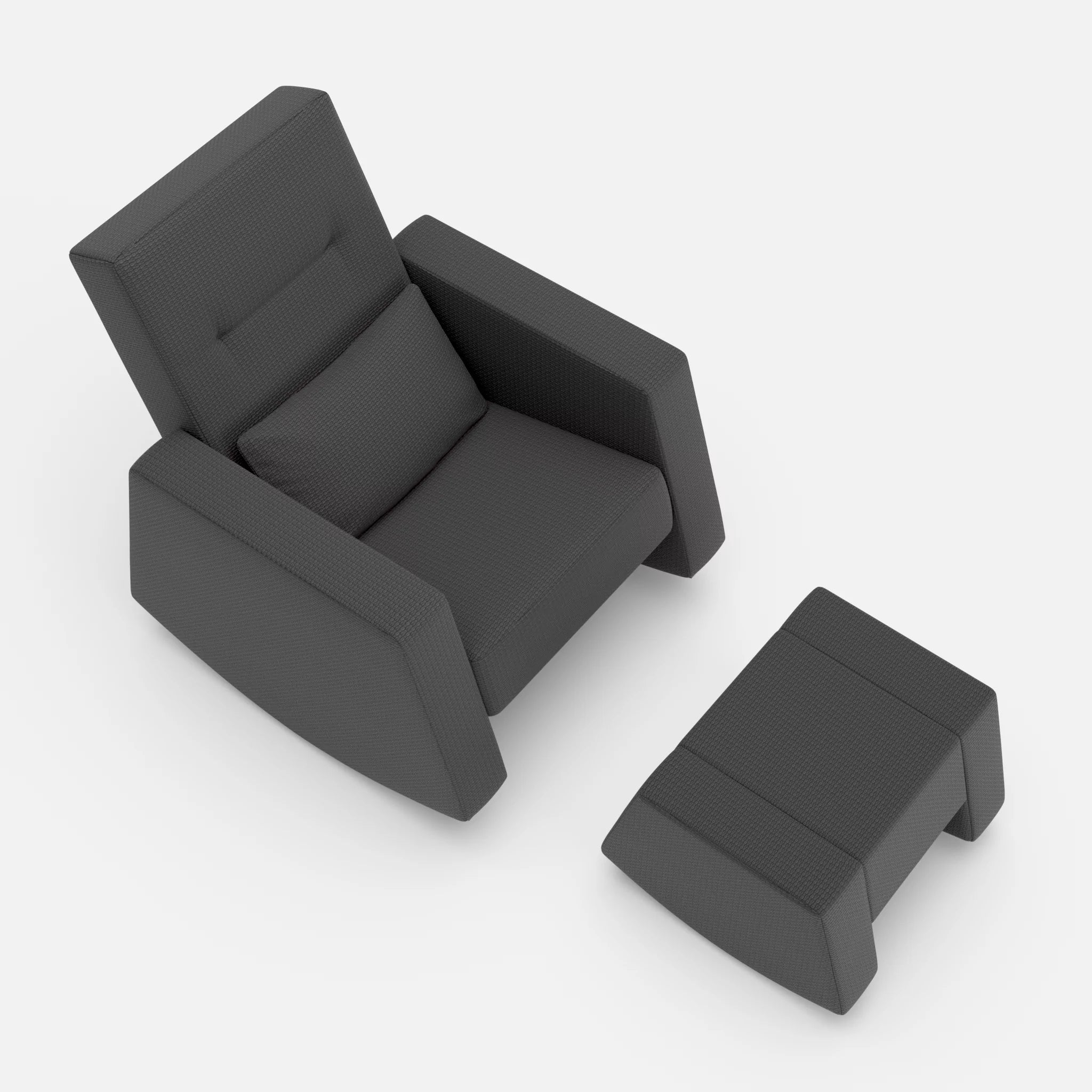 Schaukelsessel Softrocker mit Schaukelhocker nabucco8019 in Anthrazit von oben