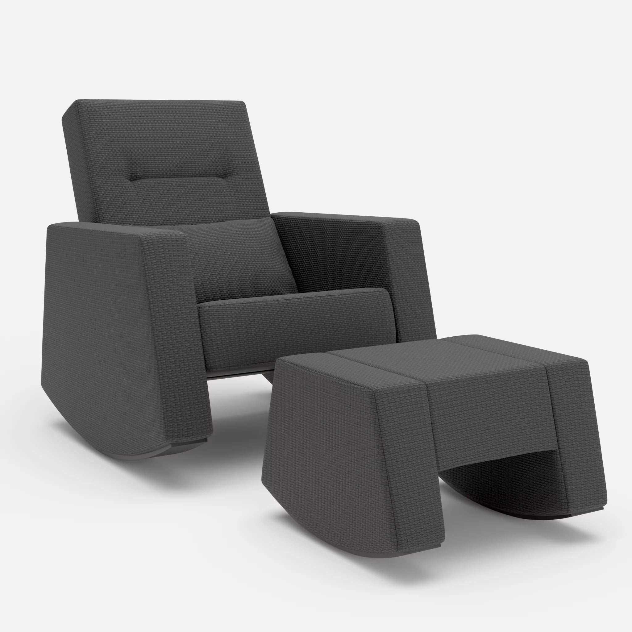 Schaukelsessel Softrocker mit Schaukelhocker nabucco8019 in Anthrazit von vorne