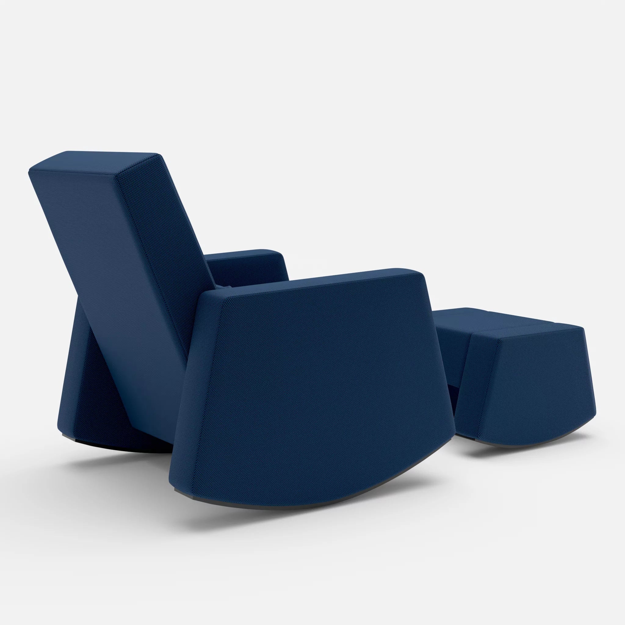Schaukelsessel Softrocker mit Schaukelhocker novumamur in Navy von hinten