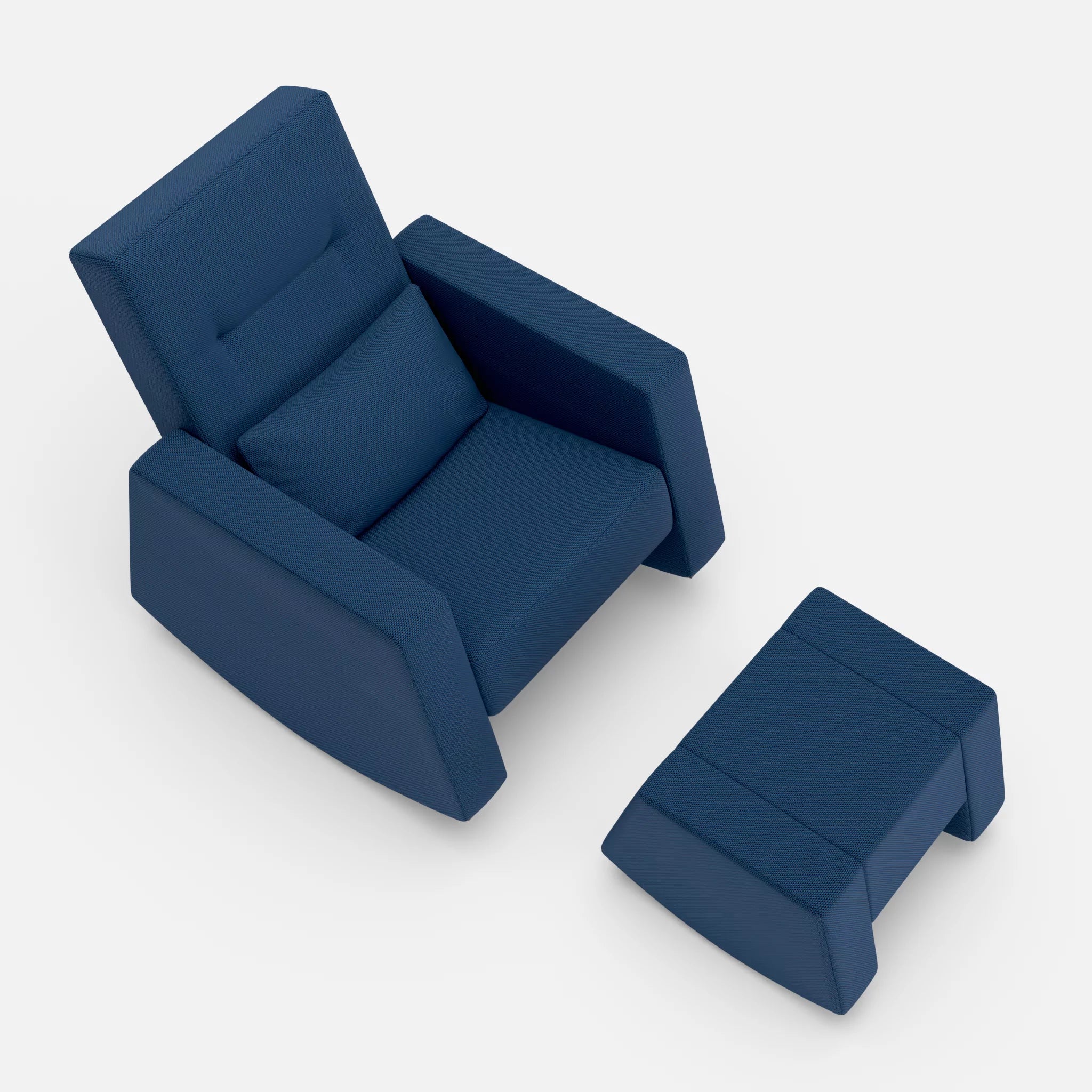 Schaukelsessel Softrocker mit Schaukelhocker novumamur in Navy von oben